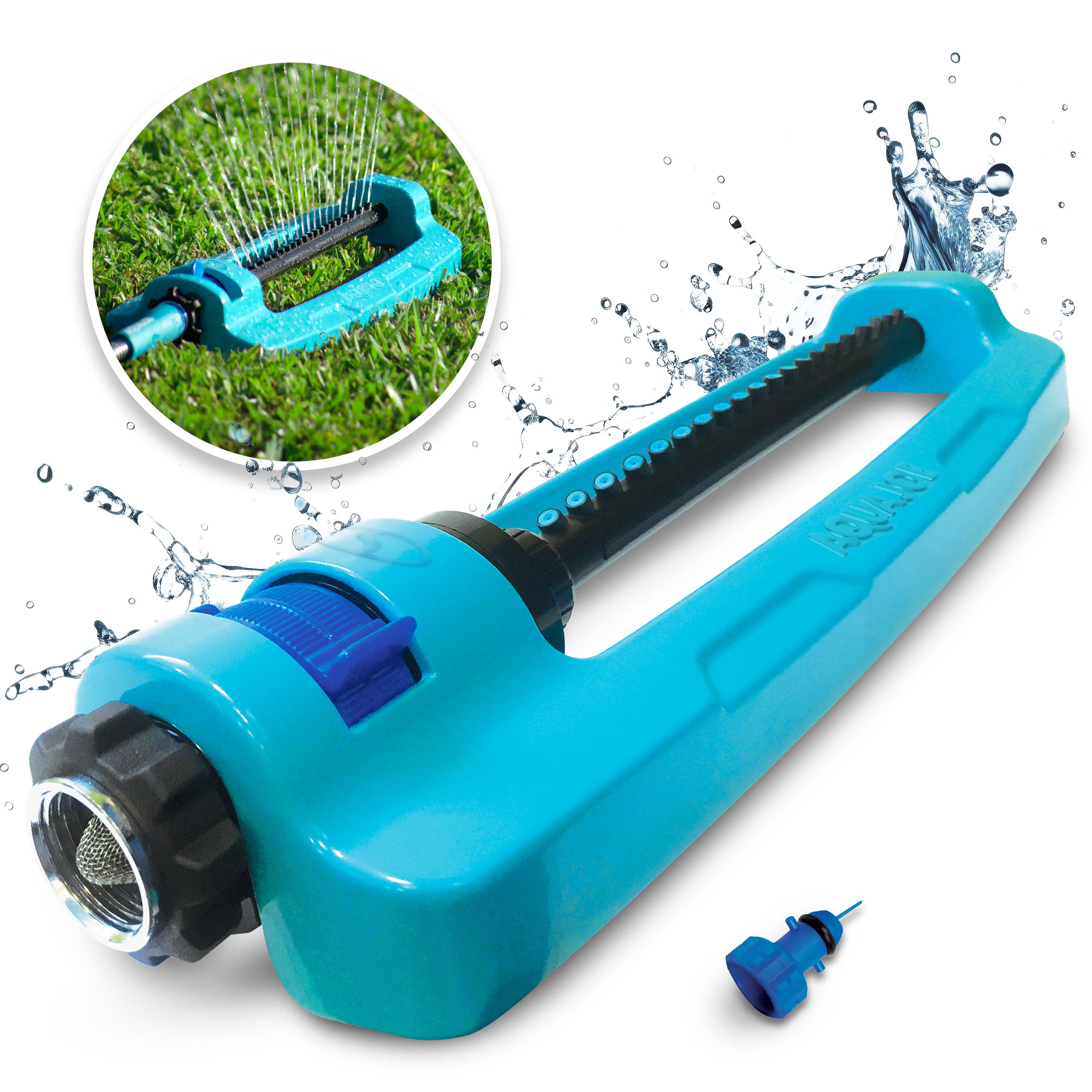 Aqua Joe SJI-OMS20 Indestructible Jumbo Metal Base Oscillating Sprinkler | 4,400 Sq. Ft. Max Coverage