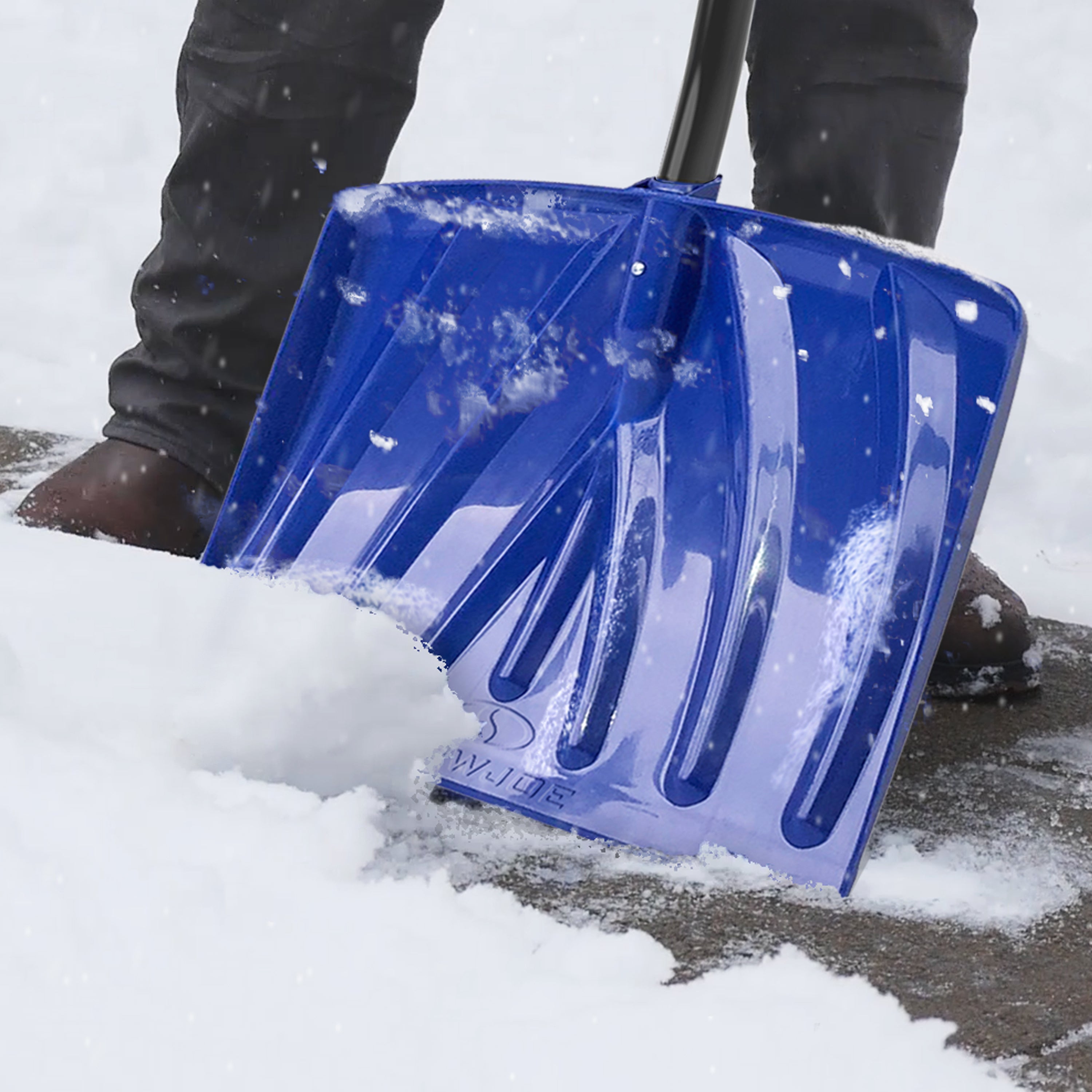 Snow Joe SNJ18PM-ERG-PRX Poly Blade Ergonomic Snow Shovel | 18-Inch Shovel | 48-Inch Steel Ribbed Handle