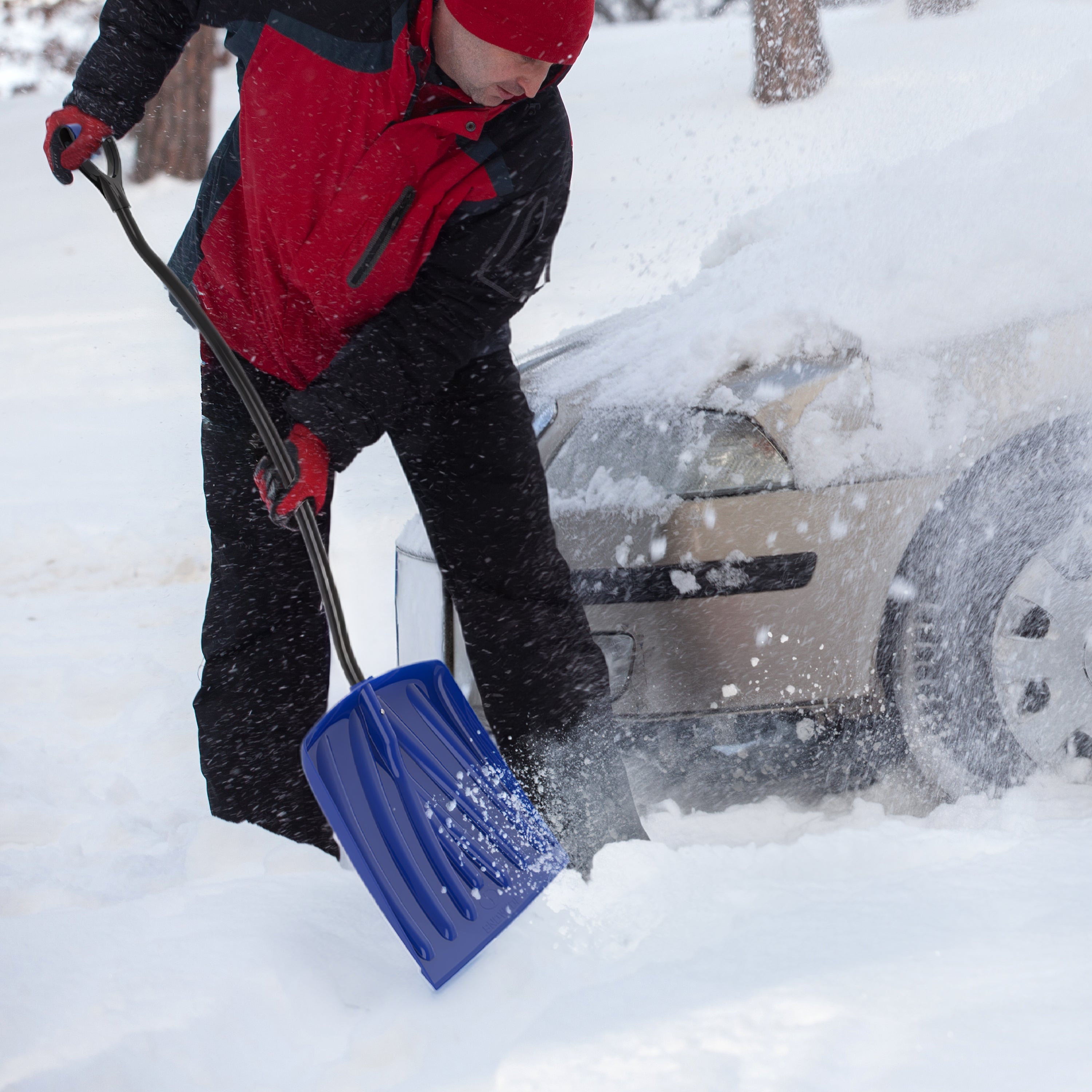 Snow Joe SNJ18PM-ERG-PRX Poly Blade Ergonomic Snow Shovel | 18-Inch Sh