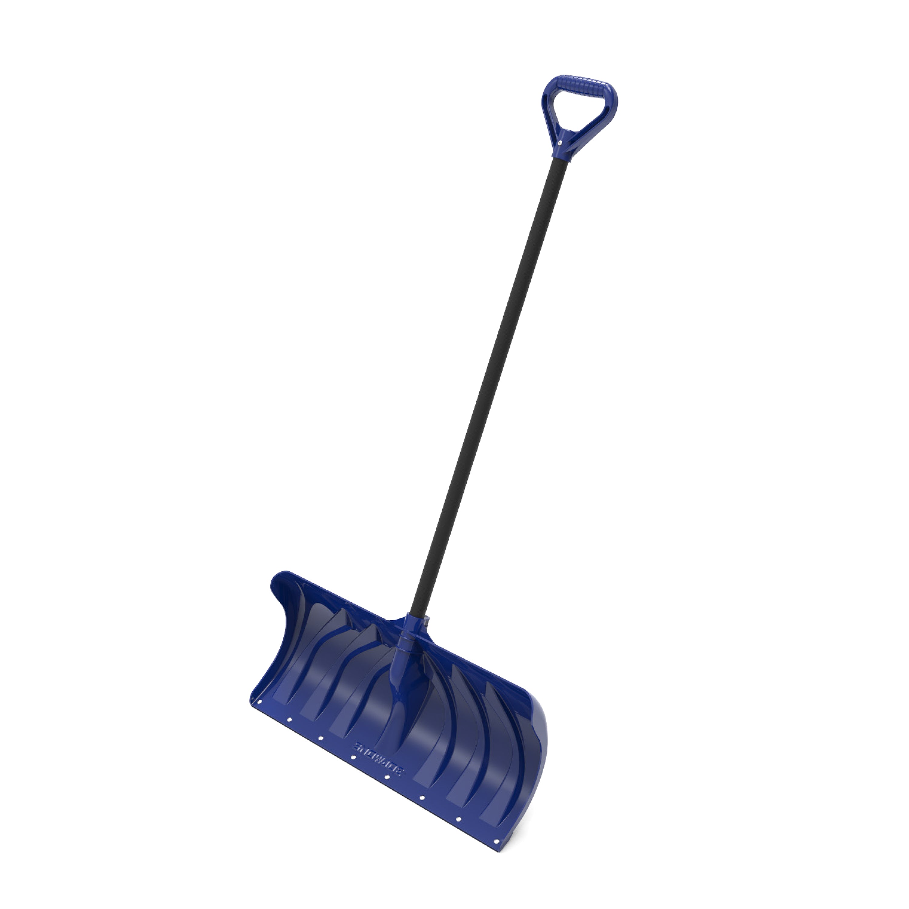 Snow Joe SNJ24PM Heavy-Duty Poly Snow Pusher | w/ Steel Wear Strip & D-Grip Handle | 24-Inch (Retail Ready, Blue)