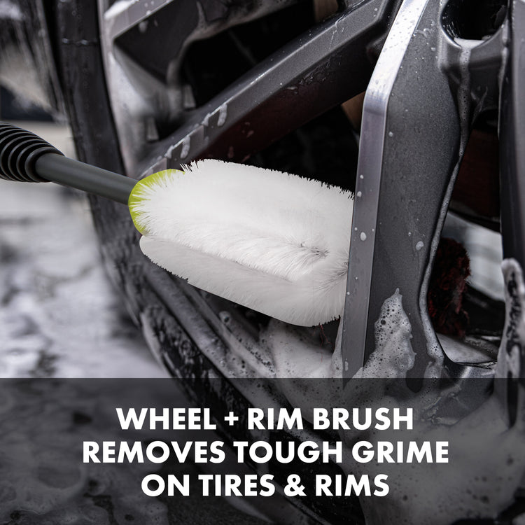 Wheel and Rim Brush cleaning car wheel rim