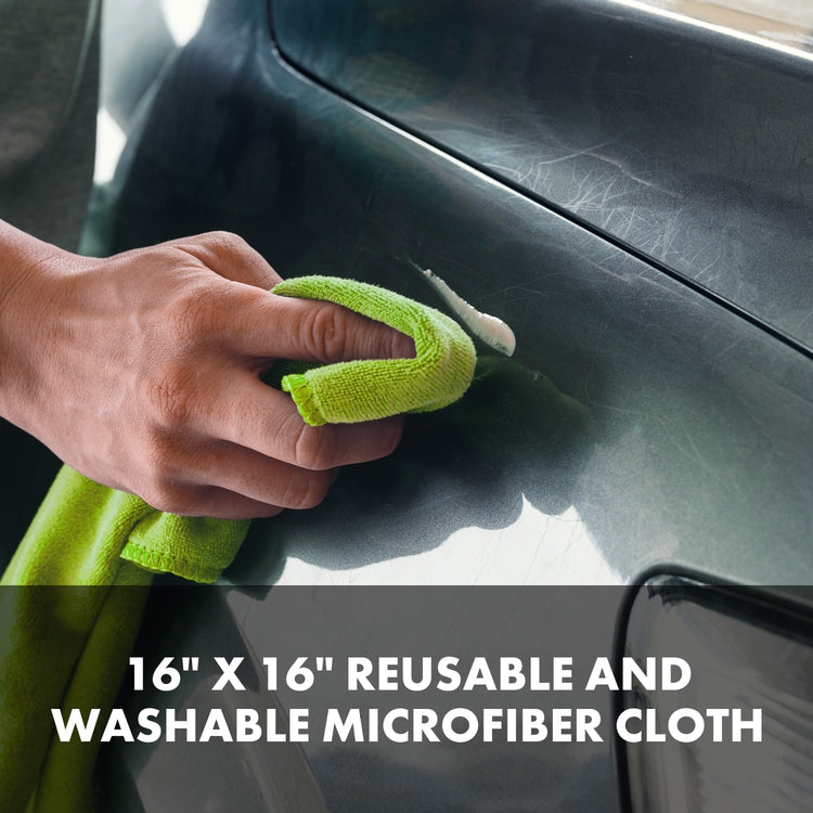 Microfiber cloth drying off car