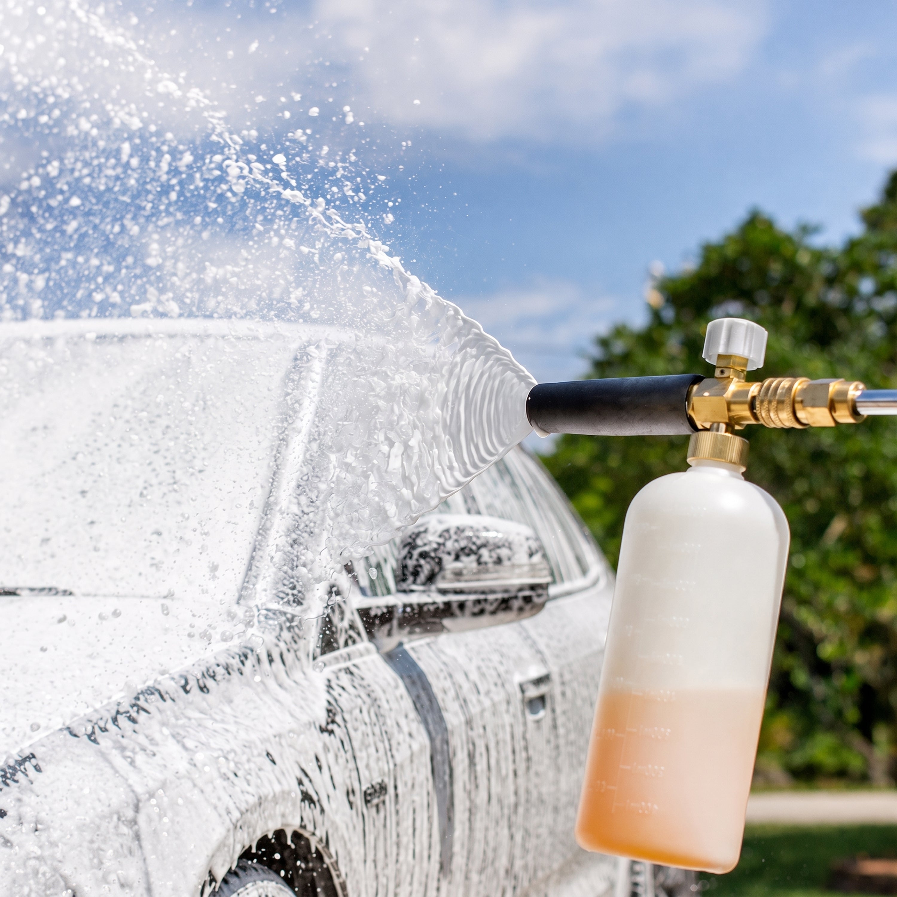 Sun Joe Foam Cannon for SPX Series Electric Pressure Washers 34 Oz. | 1/4" Quick Connector | 5 Quick Connect Nozzle Tips