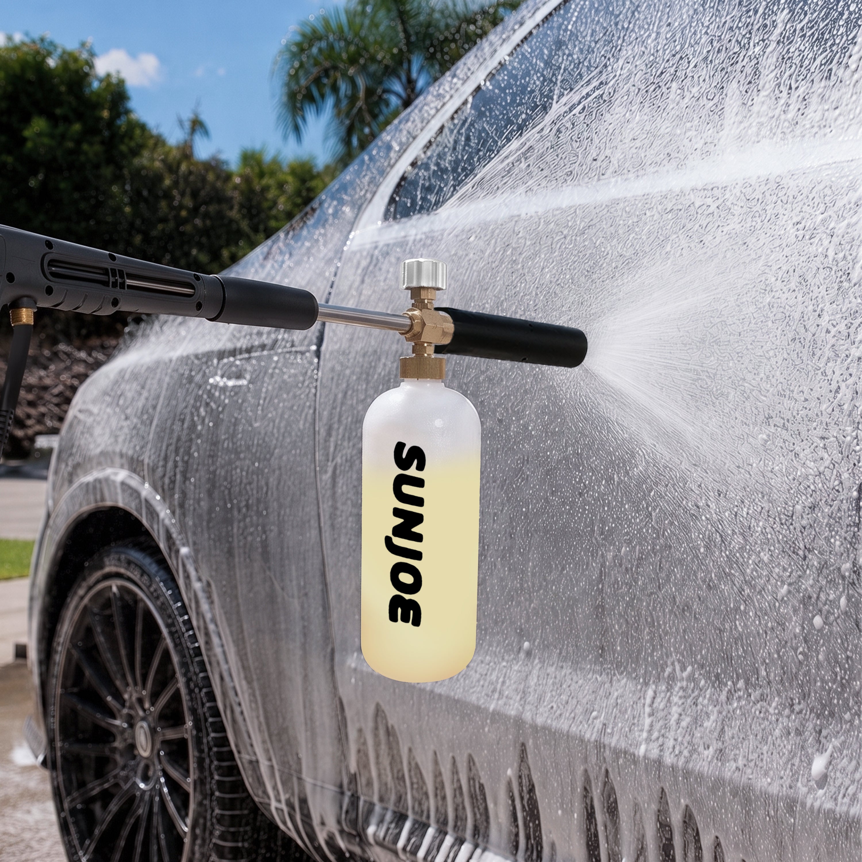 Sun Joe Foam Cannon for SPX Series Electric Pressure Washers 34 Oz. | 1/4" Quick Connector | 5 Quick Connect Nozzle Tips
