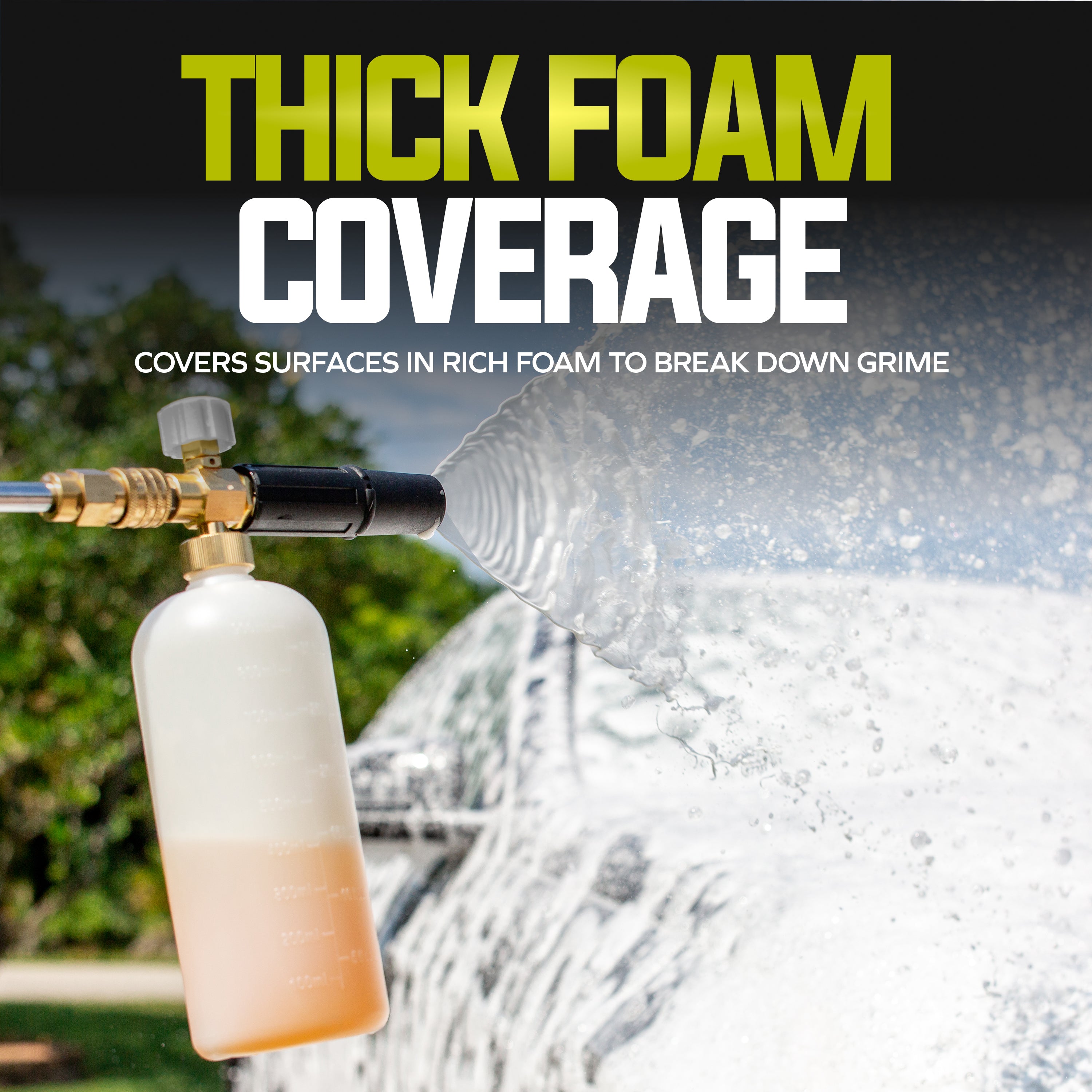 Sun Joe Foam Cannon for SPX Series Electric Pressure Washers 34 Oz. | 1/4" Quick Connector | 5 Quick Connect Nozzle Tips