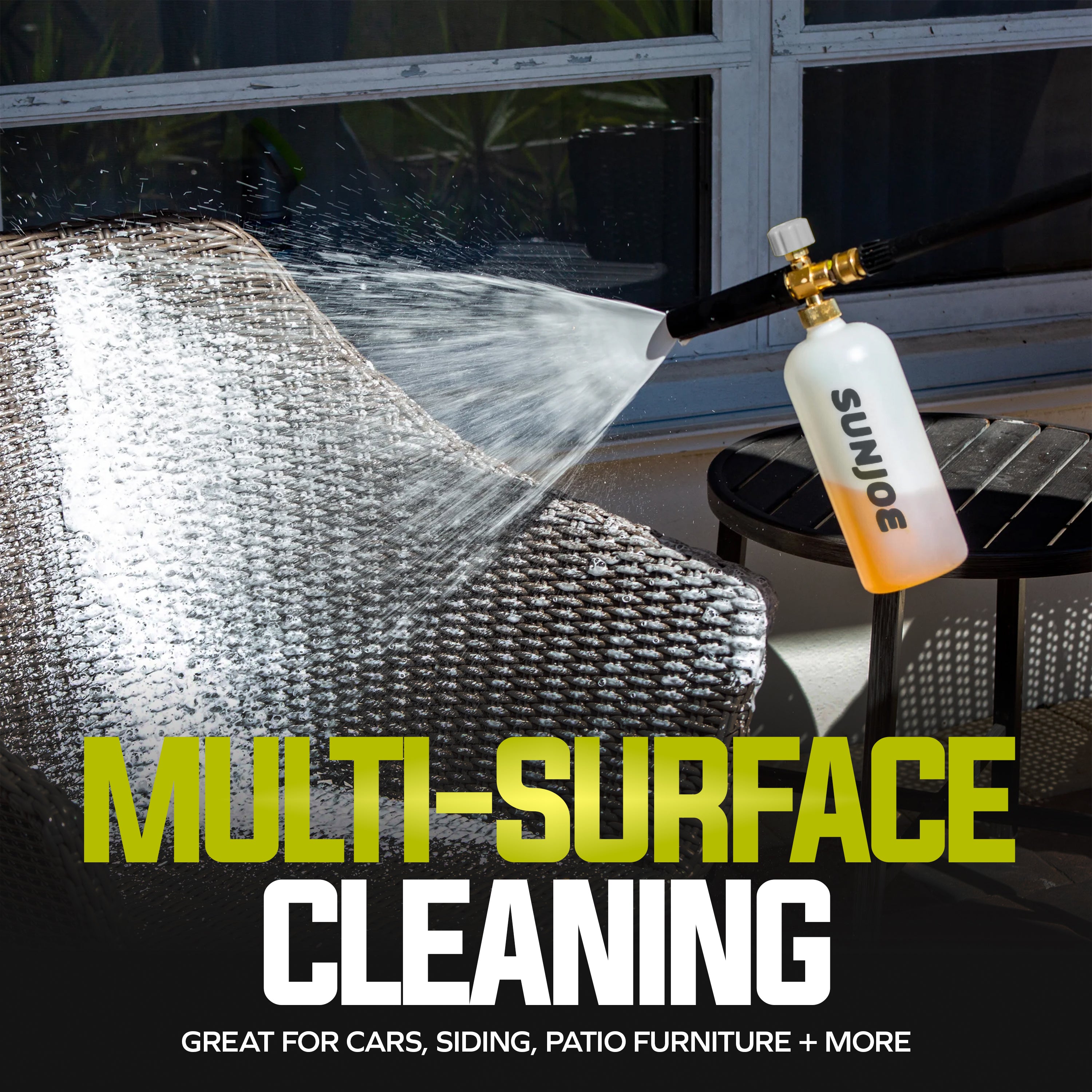 Sun Joe Foam Cannon for SPX Series Electric Pressure Washers 34 Oz. | 1/4" Quick Connector | 5 Quick Connect Nozzle Tips