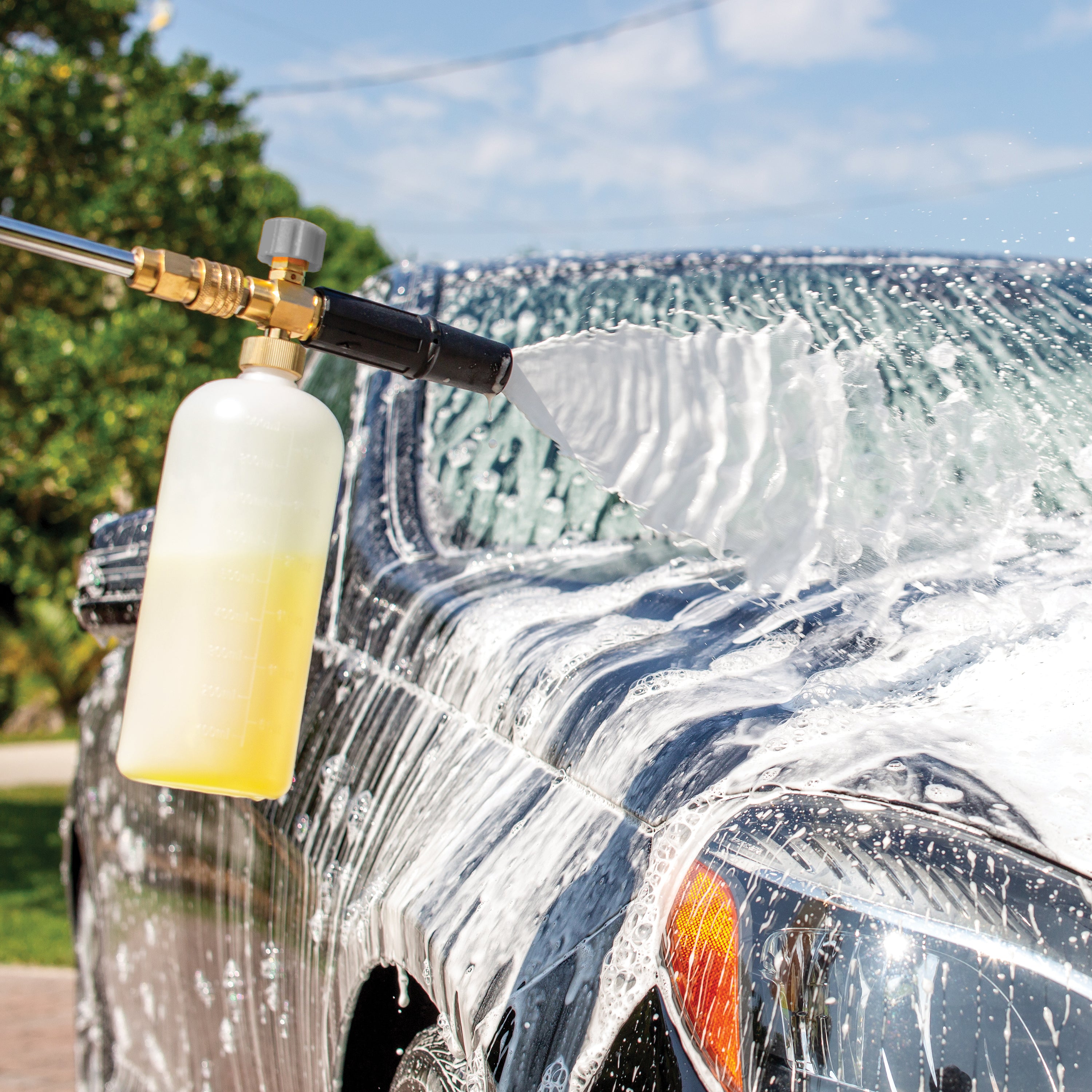 Sun Joe Premium Snow Foam Pressure Washer Rated Car Wash Soap + Cleaner, Pineapple Scent | 1 Gal.