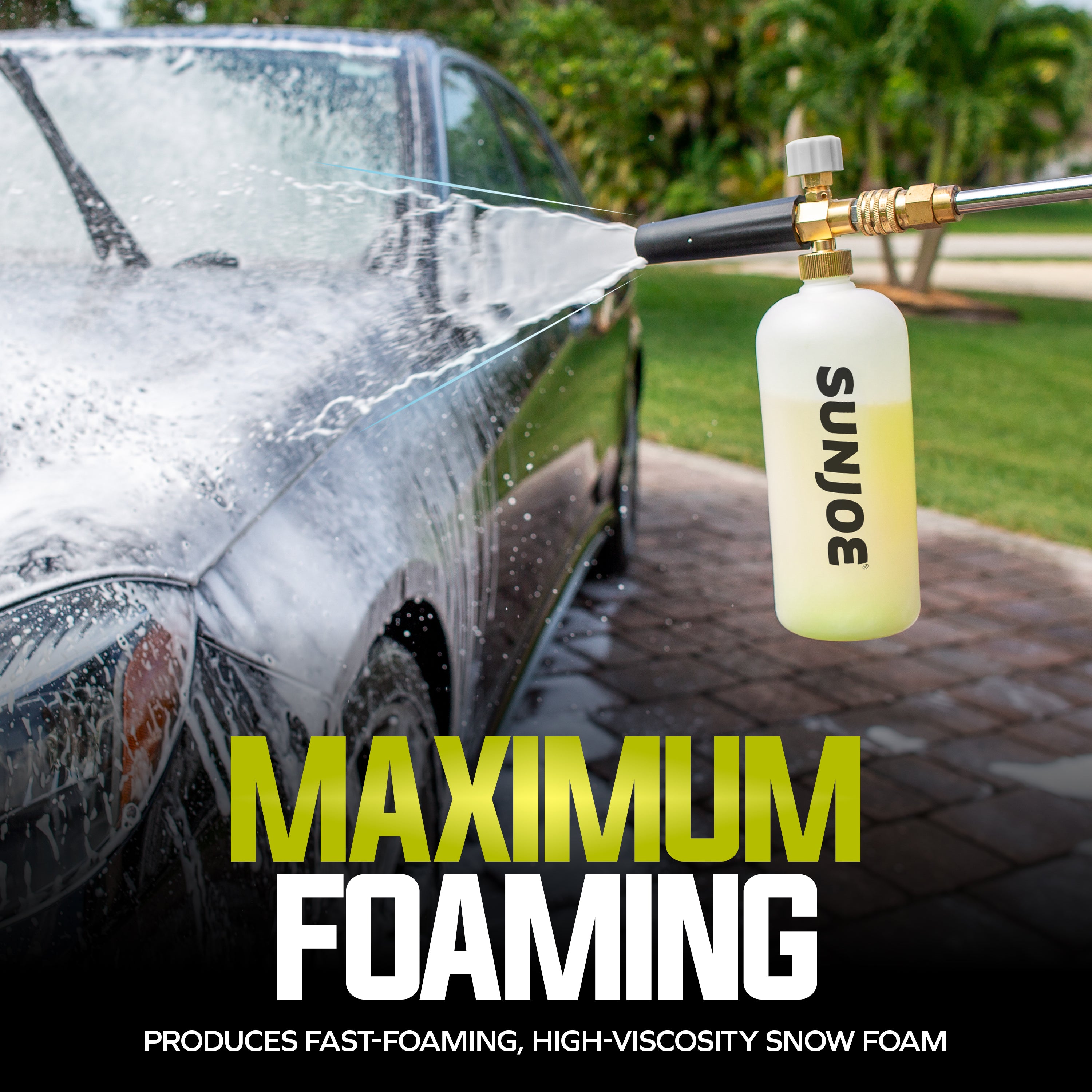 Sun Joe Premium Snow Foam Pressure Washer Rated Car Wash Soap + Cleaner, Pineapple Scent | 1 Gal.