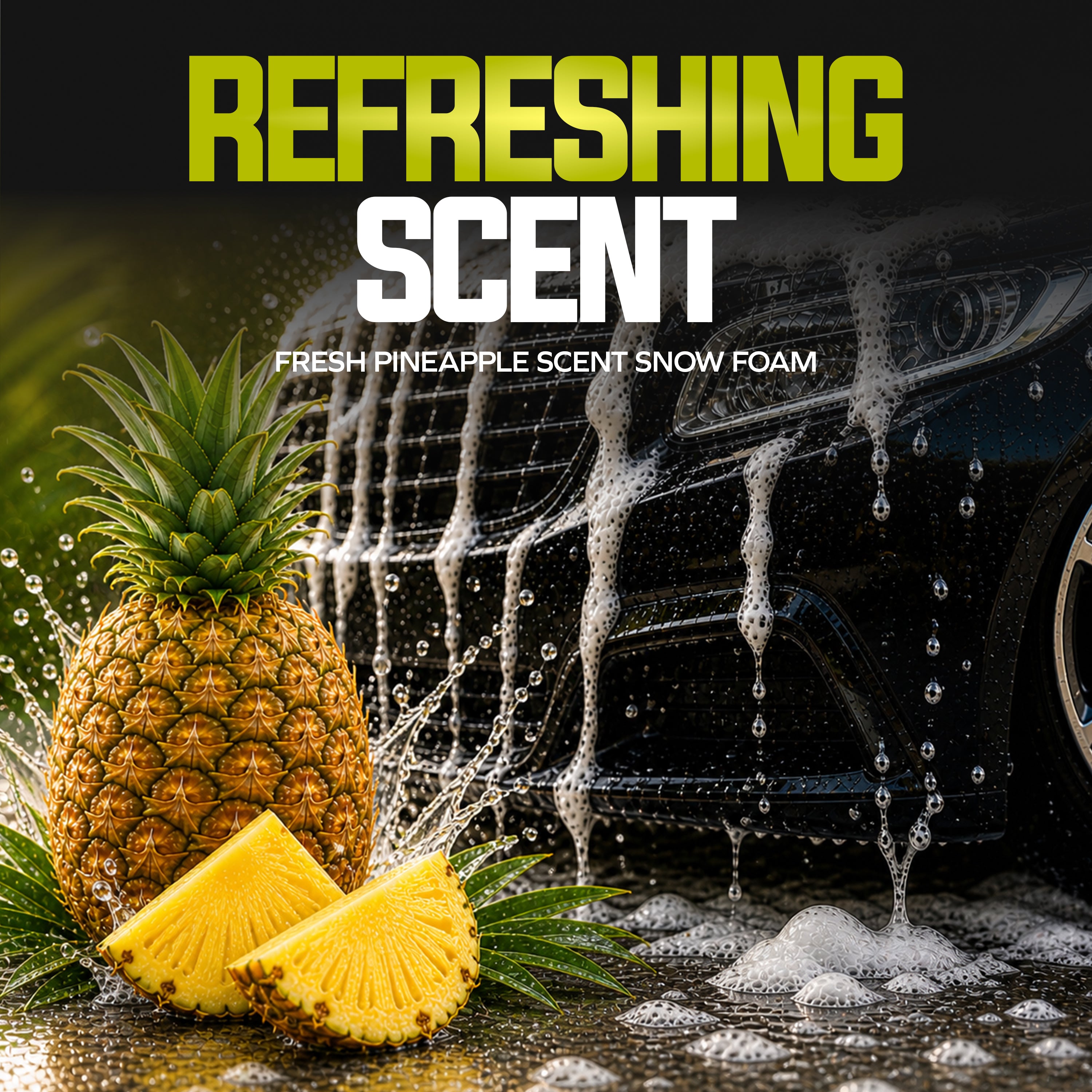 Sun Joe Premium Snow Foam Pressure Washer Rated Car Wash Soap + Cleaner, Pineapple Scent | 1 Gal.