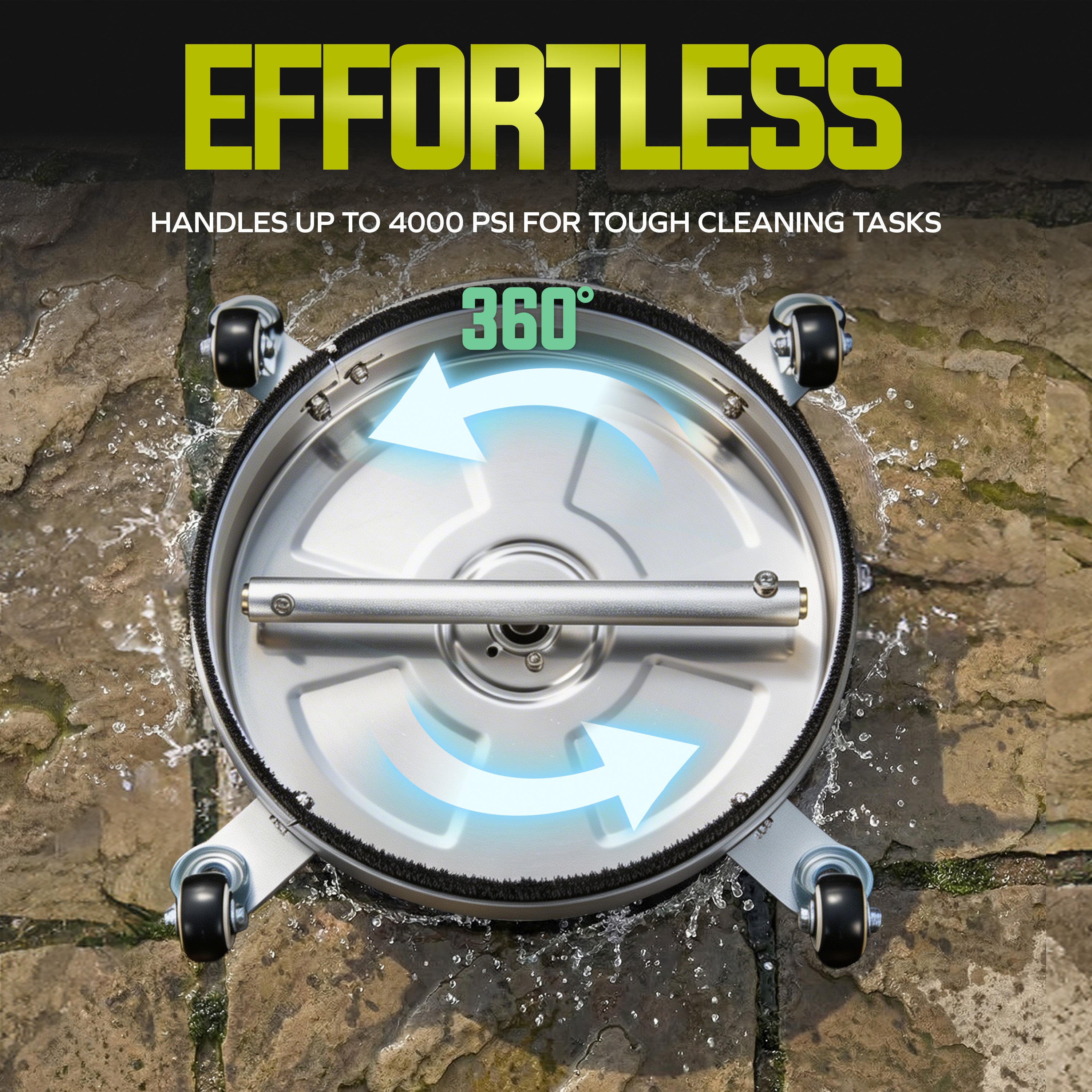 Sun Joe Multi-Surface Deck + Patio Cleaning Attachment for SPX Series Pressure Washers | 13-inch | Stainless Steel