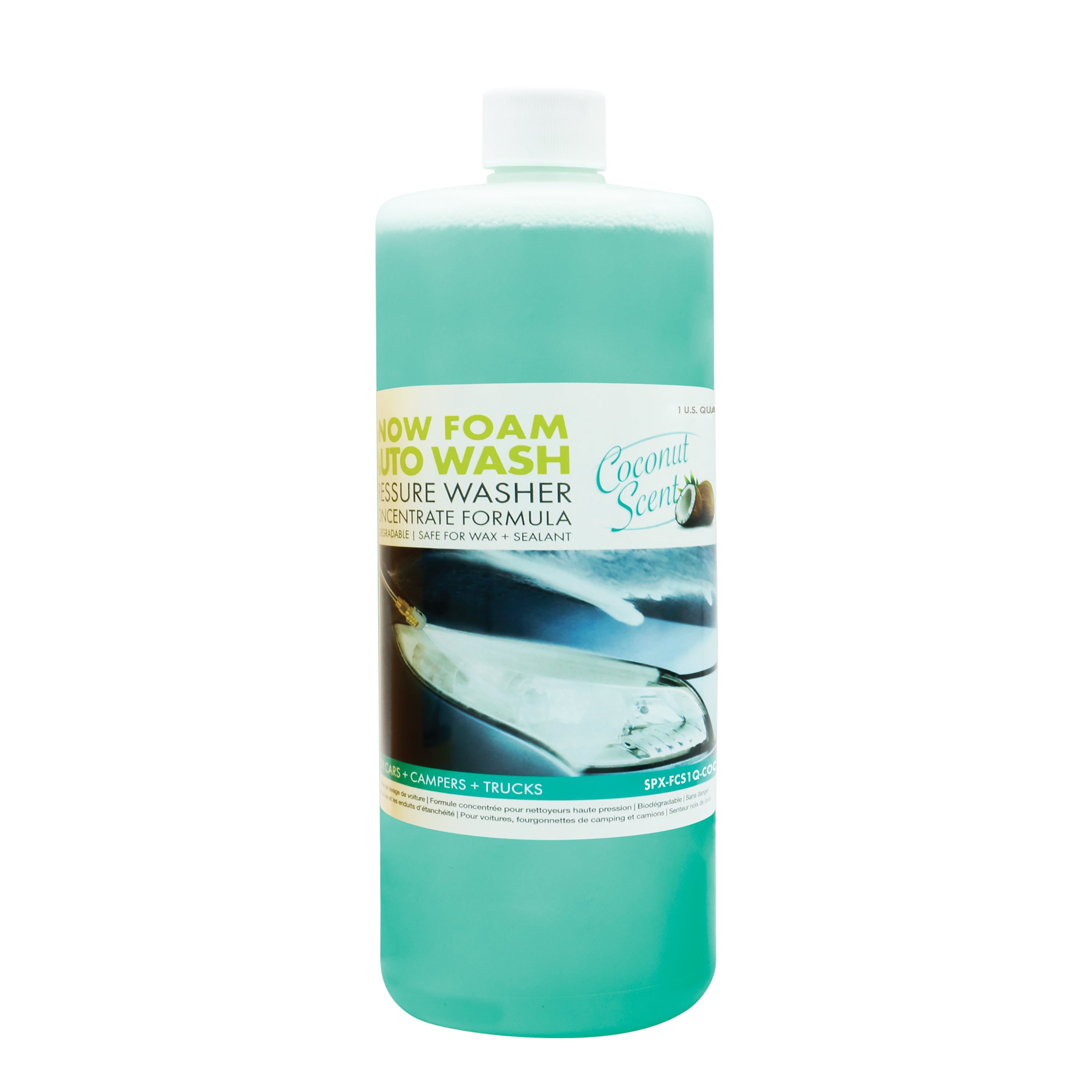 Sun Joe 1 quart coconut scented Snow Foam Pressure Washer Detergent.