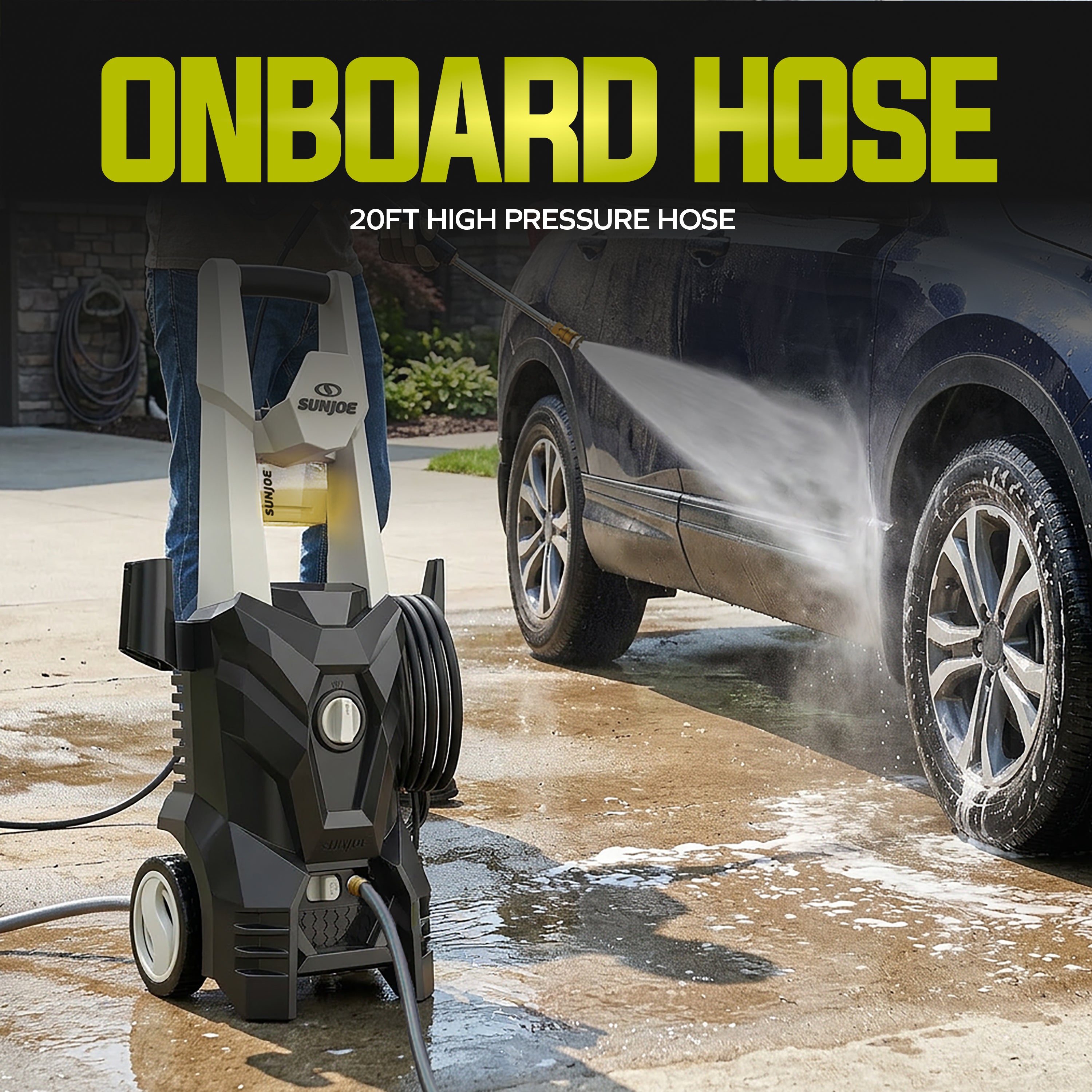 Sun Joe 2000 PSI Max All-Purpose Electric Pressure Washer | 13-Amp |  4 Quick-Connect Nozzles + Foam Cannon + Turbo Spray Nozzle + Patio Cleaner