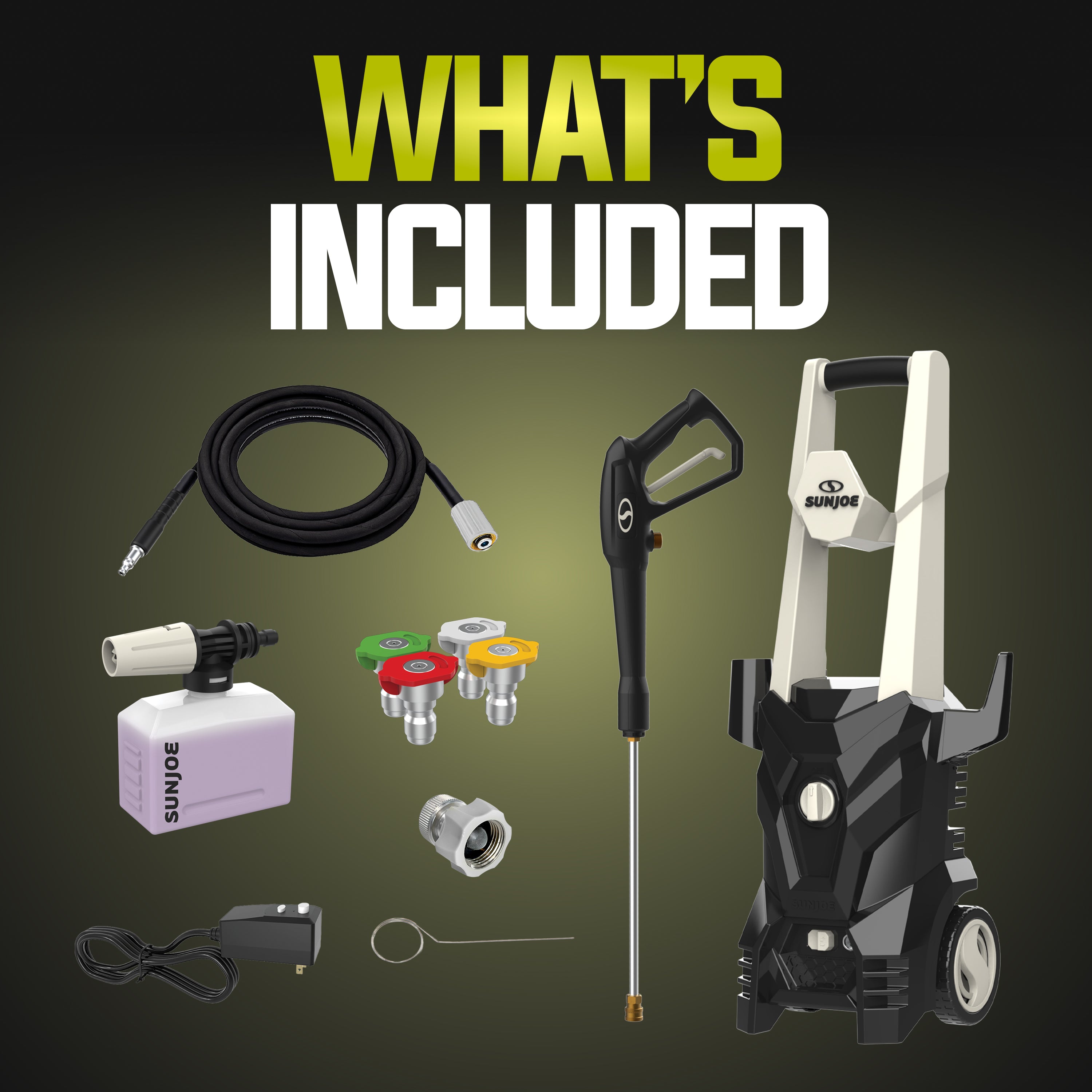 Sun Joe 2000 PSI Max All-Purpose Electric Pressure Washer | 13-Amp | 4 Nozzles | Foamer Cannon