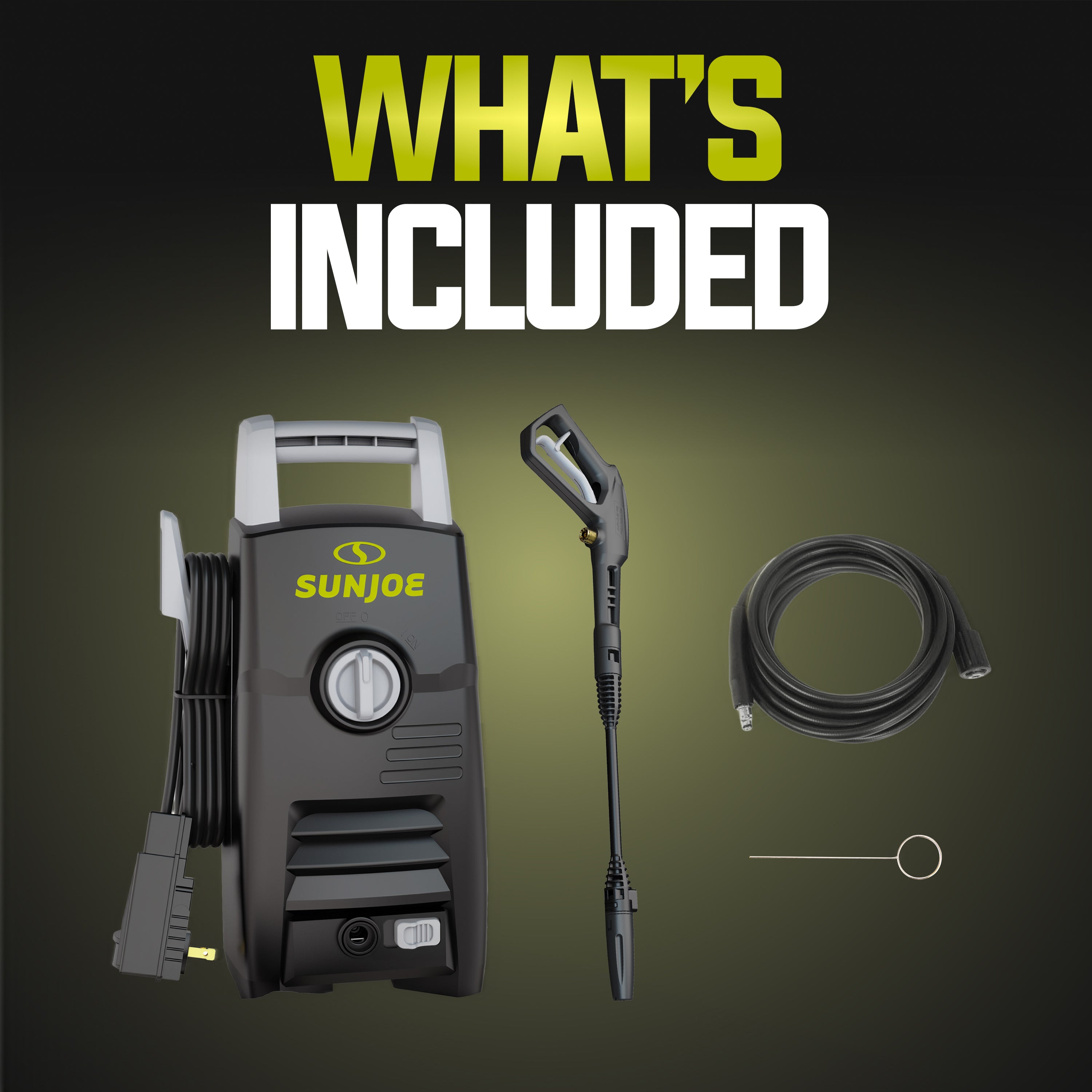 Sun Joe Electric Pressure Washer | Adjustable Spray Wand | Easy Carry Handle