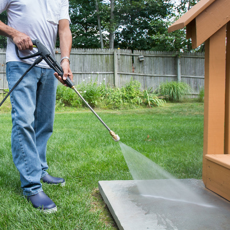 man using spx3000 max to clean concrete