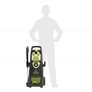 Actual size depiction of the Sun Joe 14.5-amp 2800 PSI High-Performance Electric Pressure Washer which is about waist height.