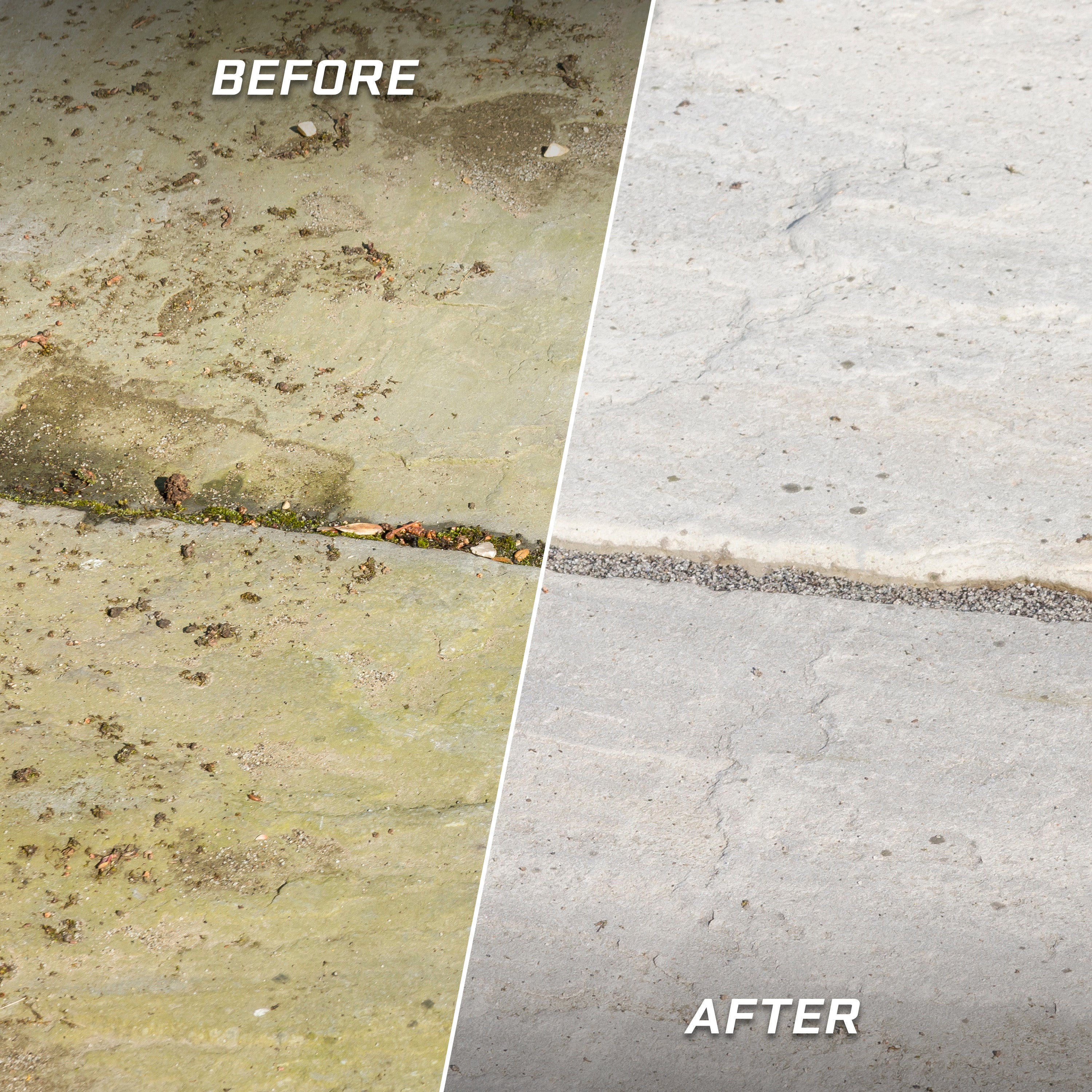 before and after pictures of cleaned concrete