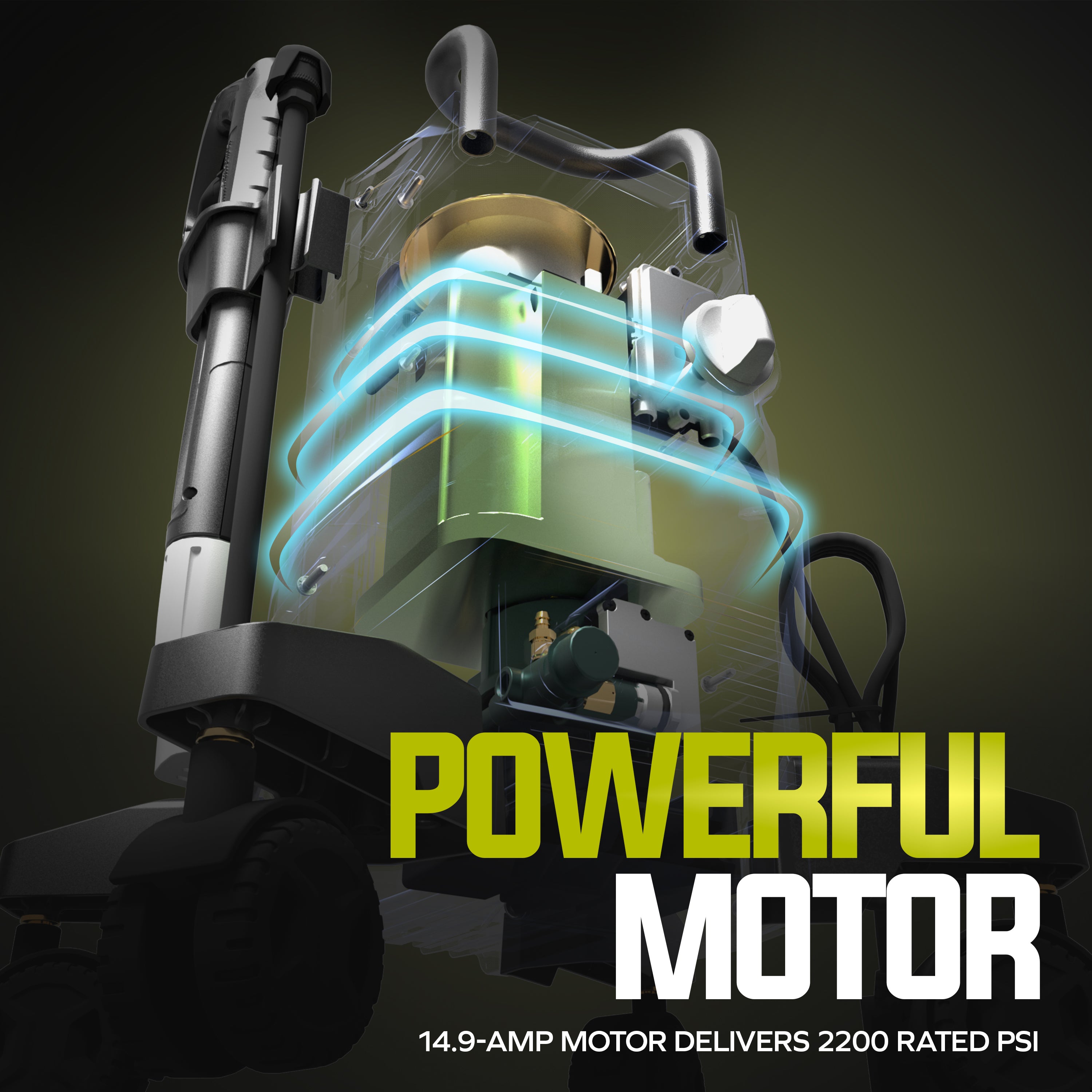 Sun Joe Electric Pressure Washer W/ Wheels | 8-Pc Accessory Kit + 3-Pack Detergent | 14.9-Amp | 2200 Rated PSI | 1.1 Rated GPM