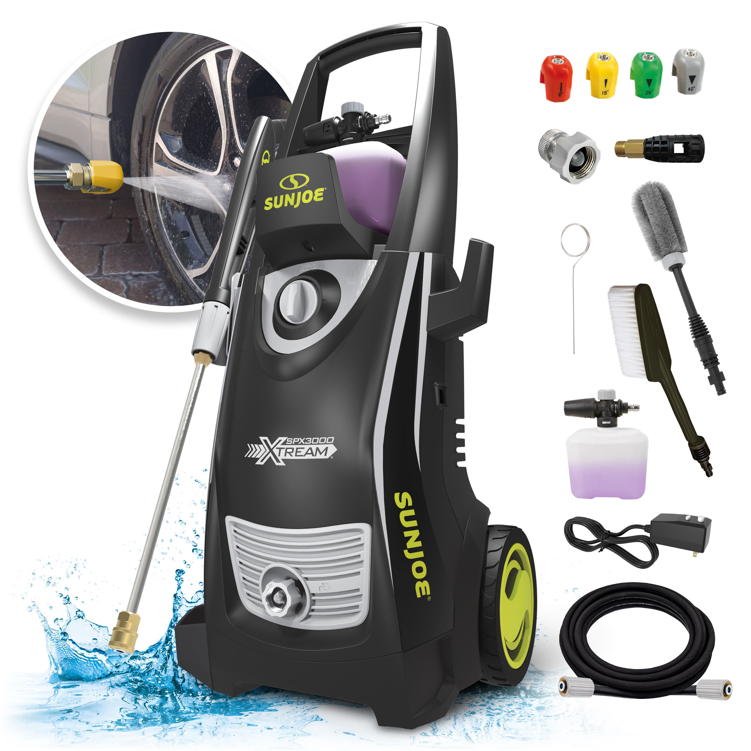 Sun Joe SPX3000®-XT1 XTREAM Clean 2200 PSI Certified Rated Electric Pressure Washer | 1.1 GPM | 14.9 Amp | Bonus Accessories