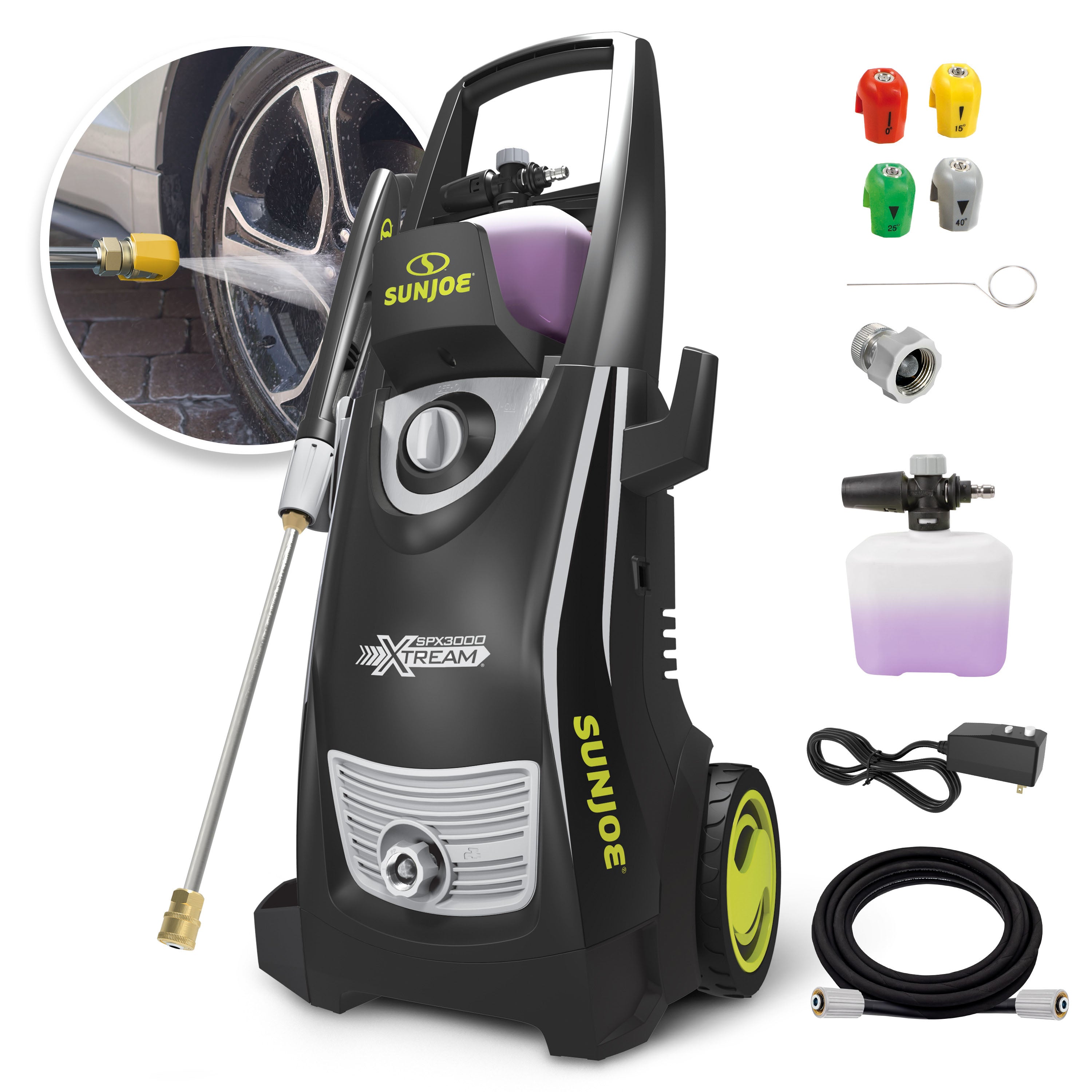 Sun Joe SPX3000® -XT XTREAM Clean Electric Pressure Washer | 13-Amp | XTREAM Triple Action Power | Brass Fittings