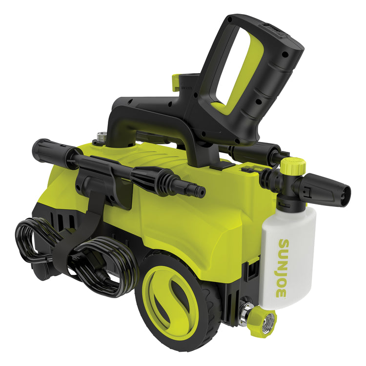 Rear-angled view of the Sun Joe 11-amp 1600 PSI Electric Pressure Washer.