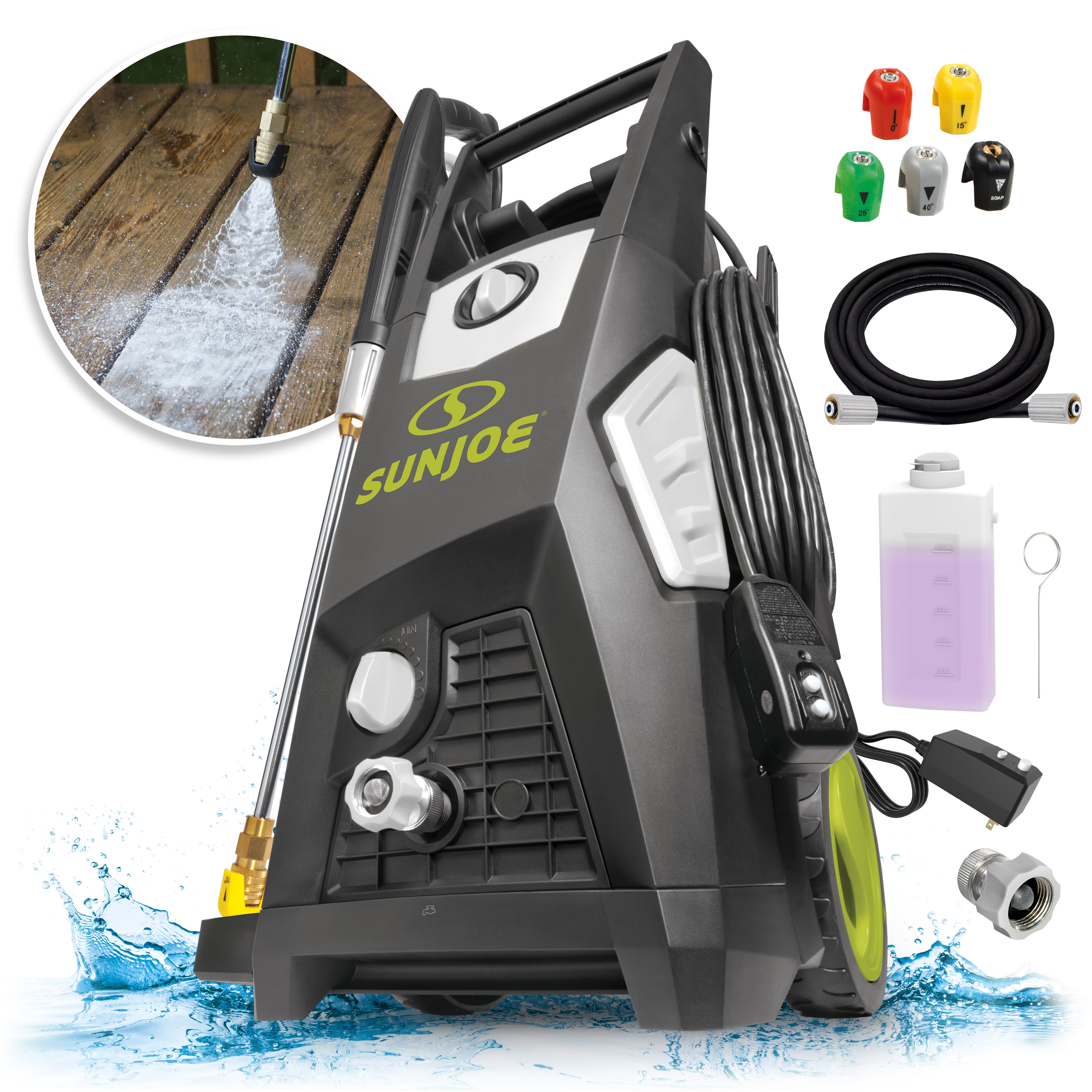 Sun Joe SPX3500 Certified Rated 2000 PSI Electric Pressure Washer | 1.1 Rated GPM | 14.9-Amp | Brushless Induction