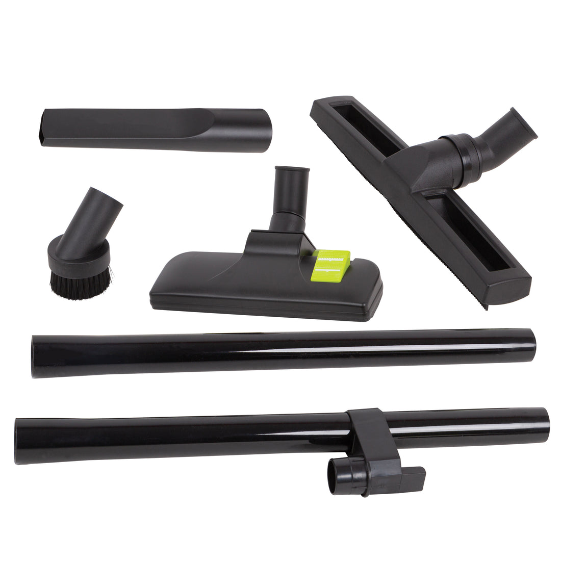 Cleaning attachments and extension tubes included with the Sun Joe SWD12000