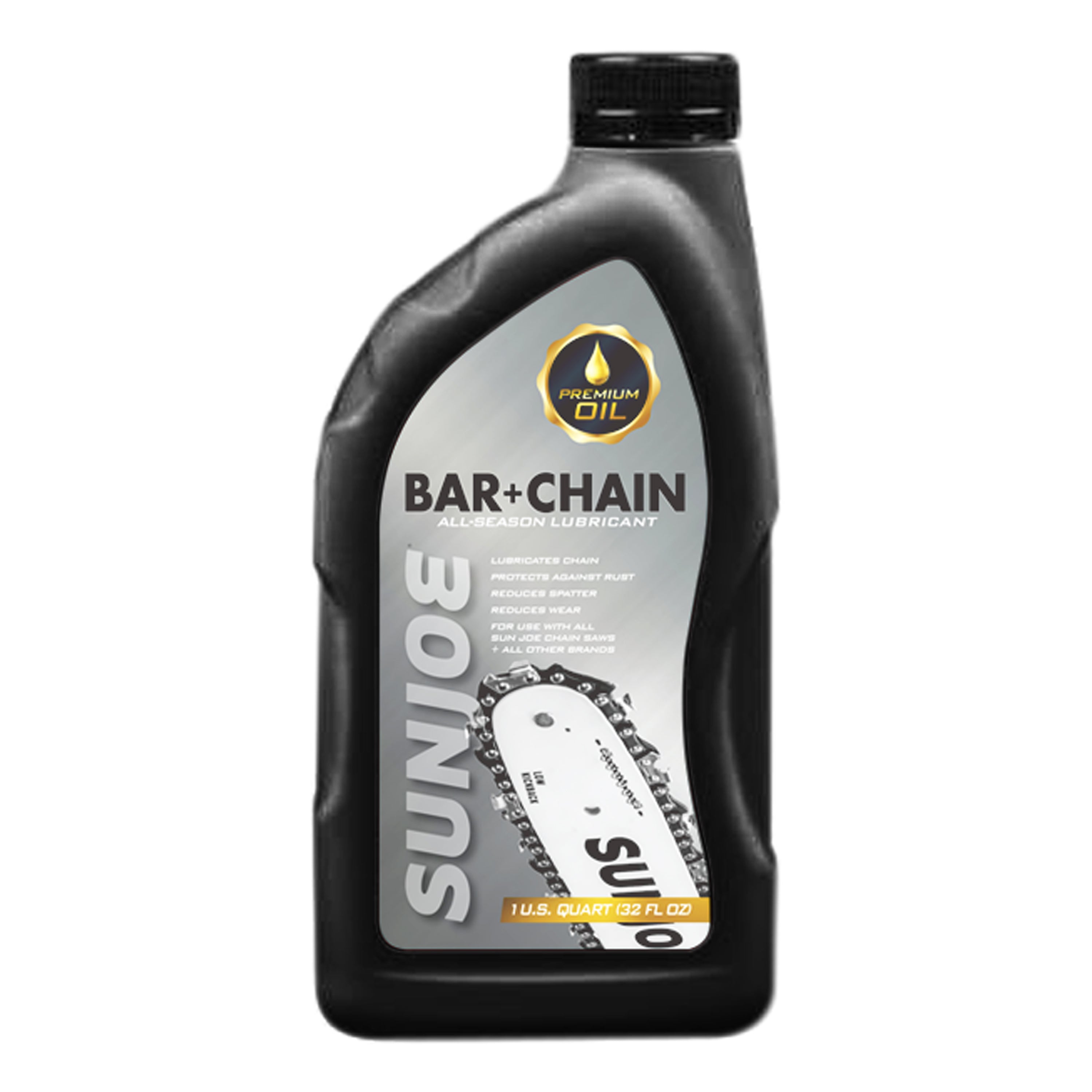 Sun Joe SWJ-OIL Premium Bar, Chain and Sprocket Oil | All Season Chainsaw Chain Lubrication | Universal Chain Saw Chain Oil for Fast Efficient Cutting | 1-Quart