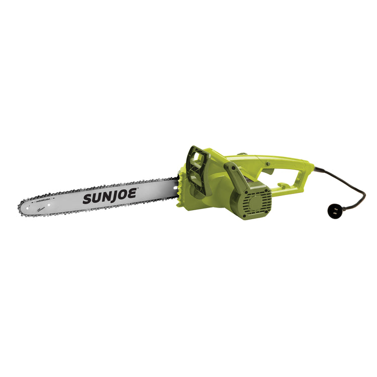 Side view of the Sun Joe 14-amp 18-inch Electric Chain Saw.