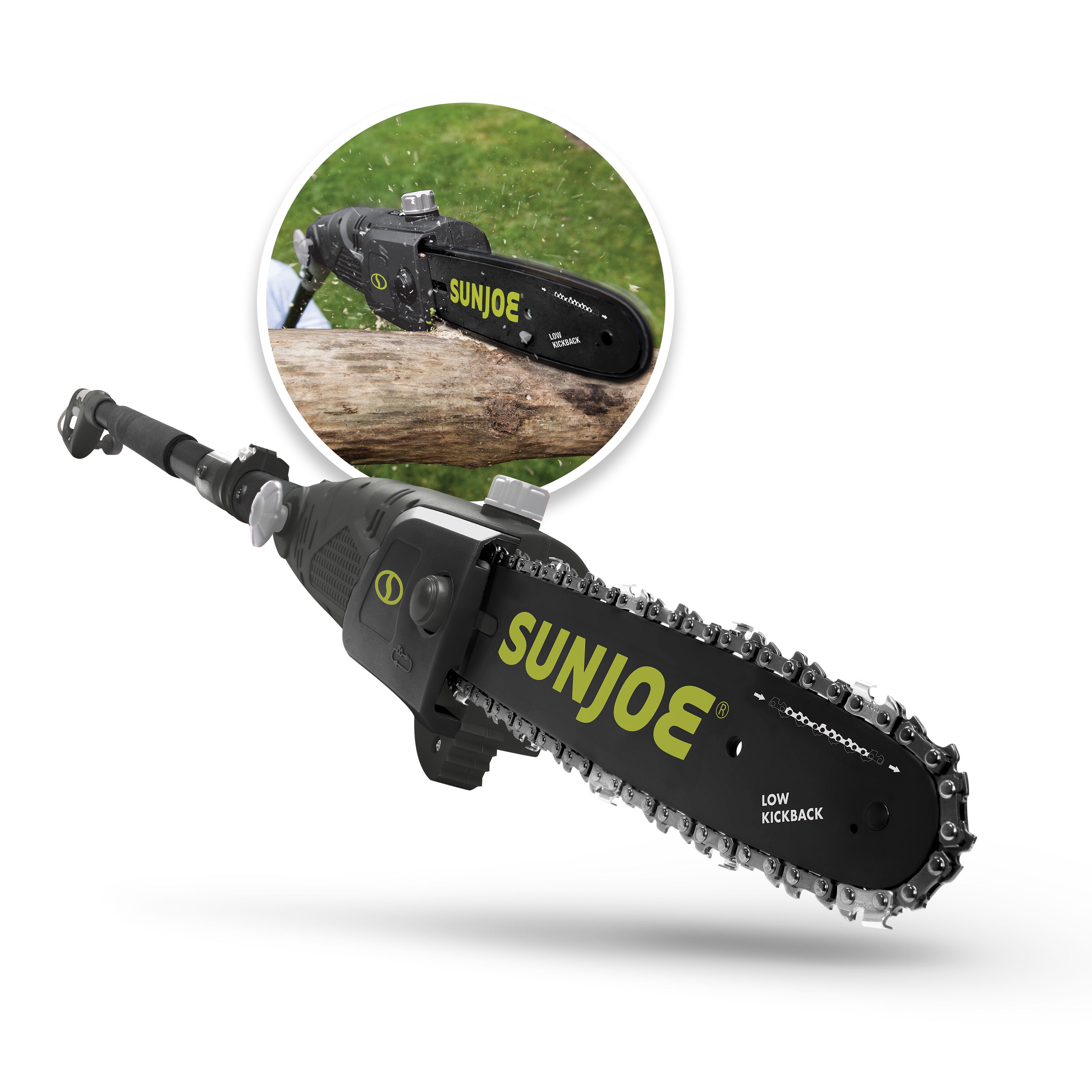 Sun Joe SWJ803E Electric Multi-Angle Pole Chain Saw | 10-Inch | 8.0-Amp (Green)