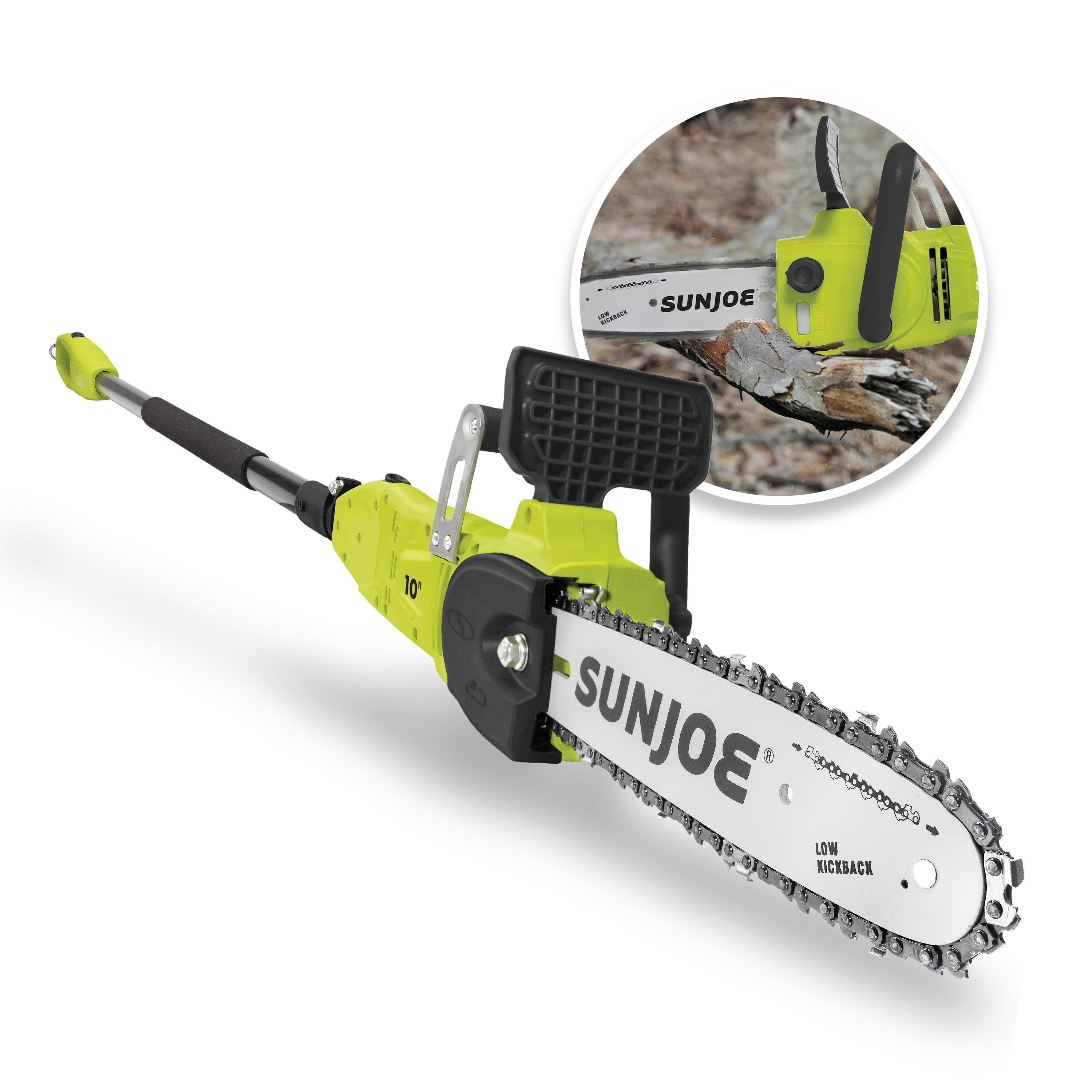 Sun Joe SWJ807E 2-in-1 Electric Convertible Pole Chainsaw | 10-inch | 8-Amp