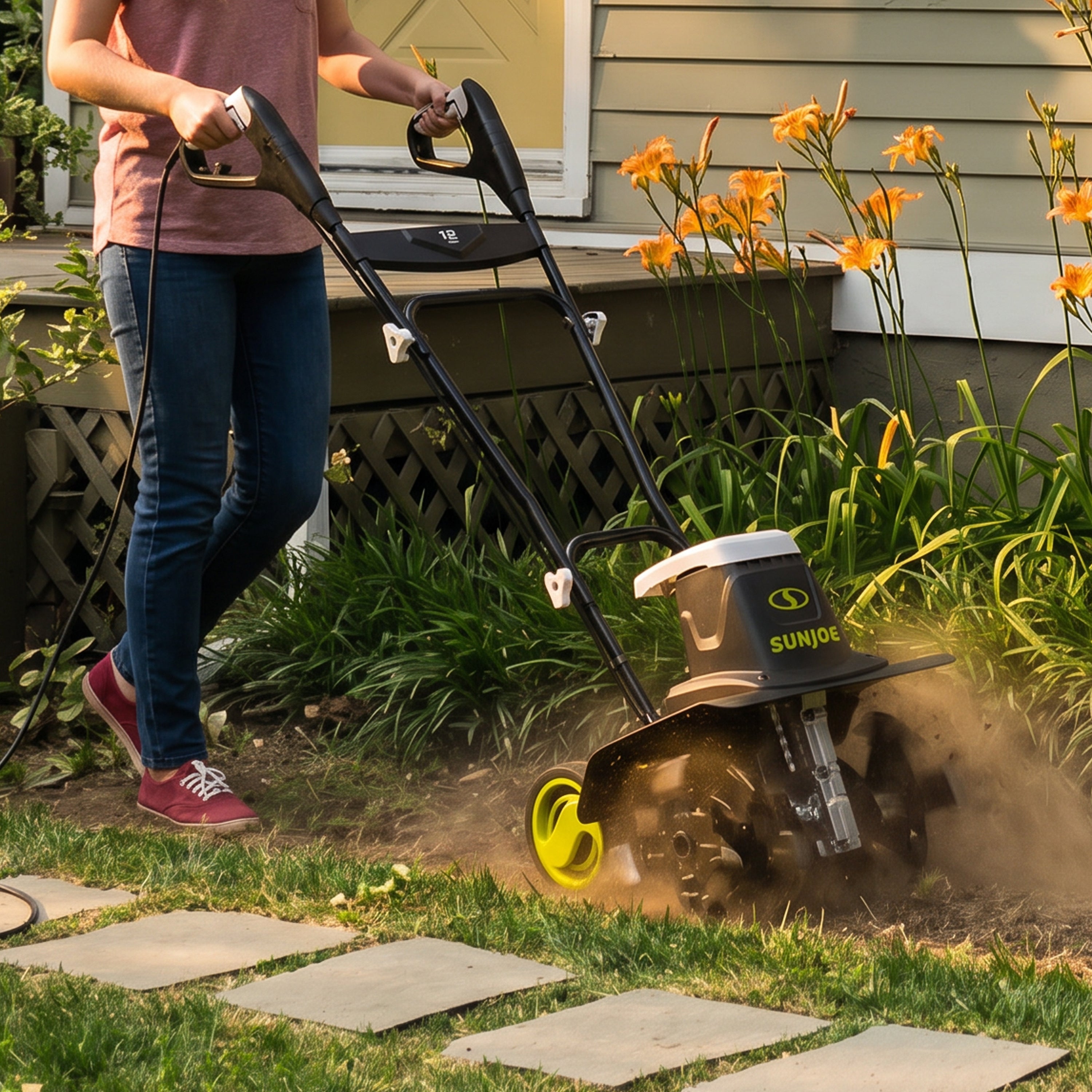 Sun-Joe-16-inch-12-AMP-Electric-Garden-Tiller/Cultivator---TJ603E