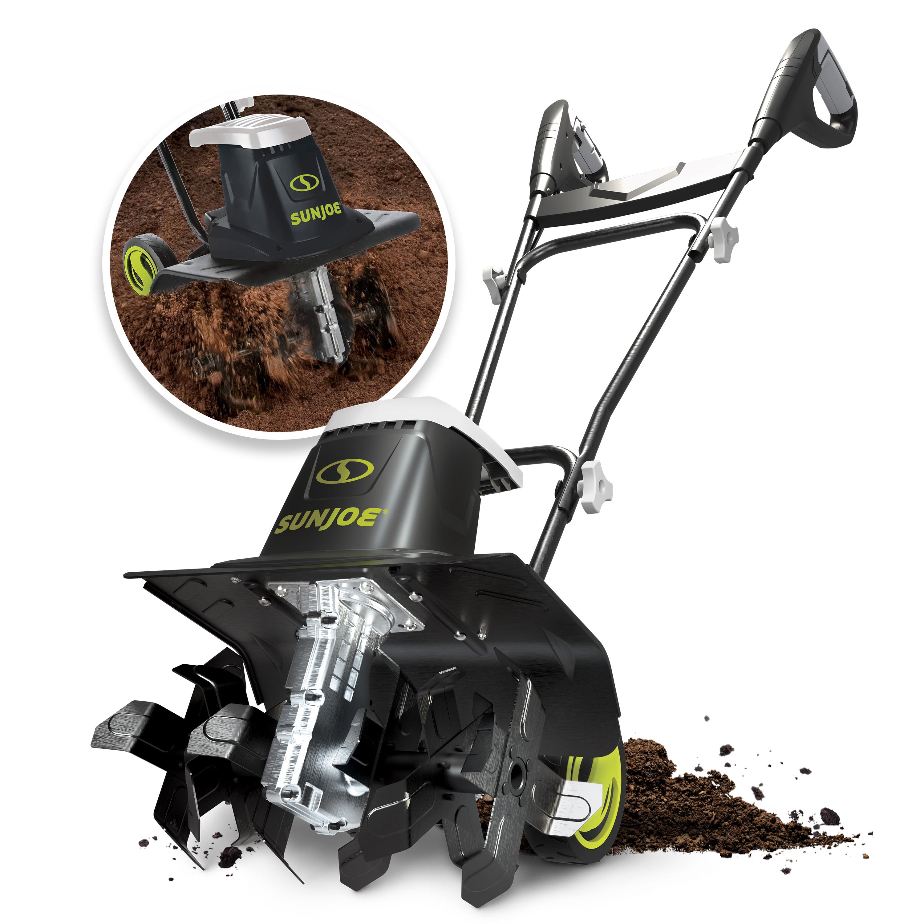 Sun Joe TJ604E Electric Garden Tiller + Cultivator | 16-Inch | 13.5-Amp