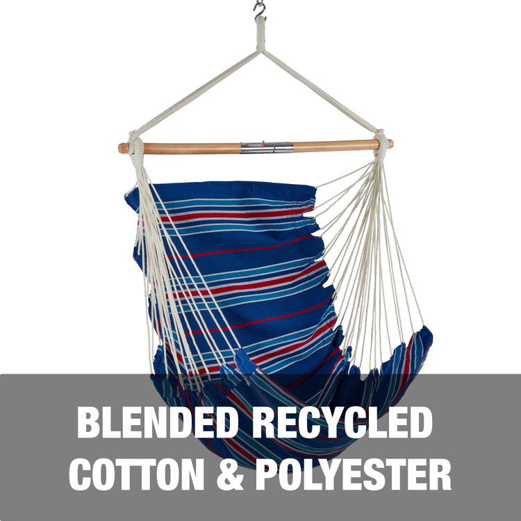 blended cotton material and polyester makeup of bliss hammock fabric hanging chair