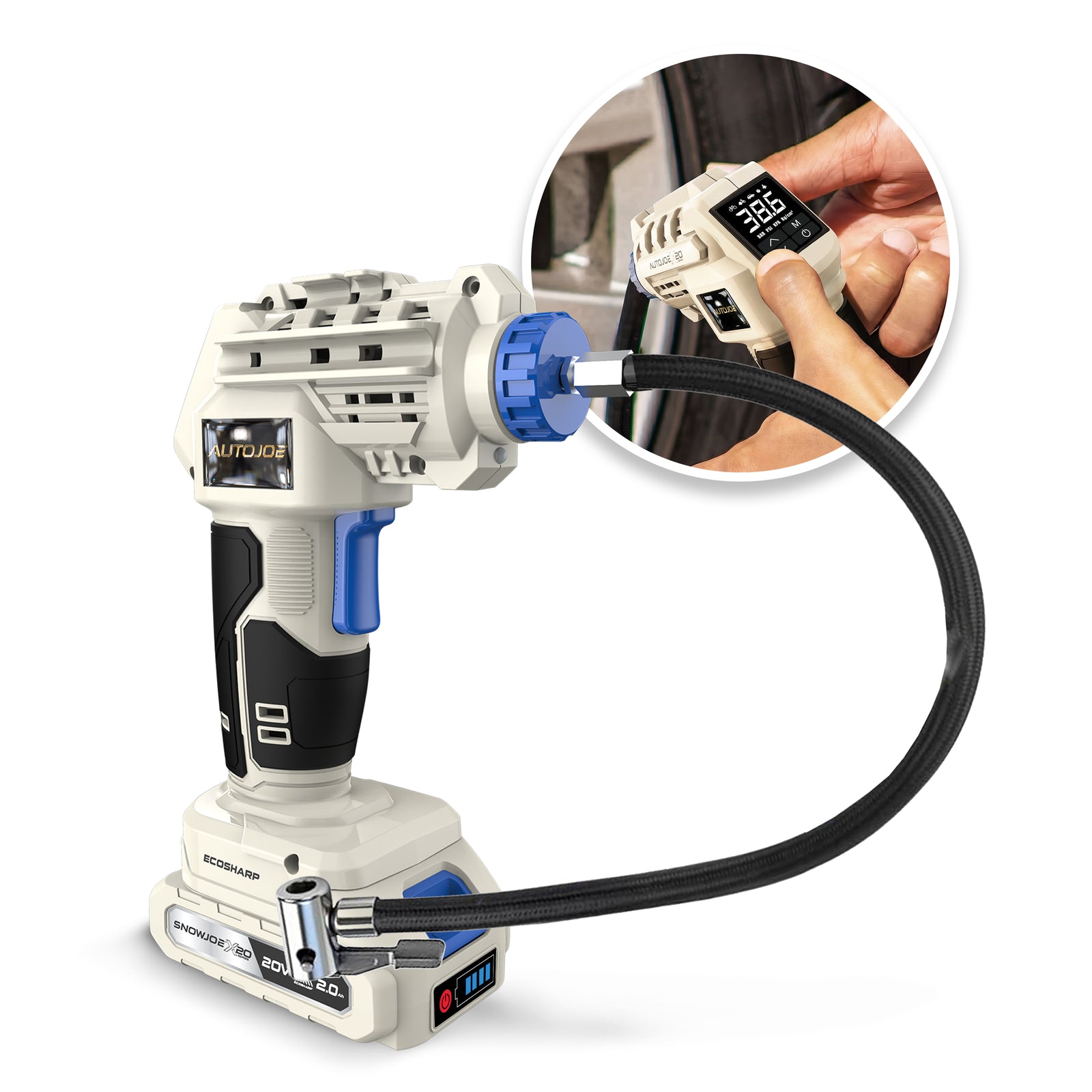 Auto Joe X20-AIR-2A compressor with 2.0 Ah battery