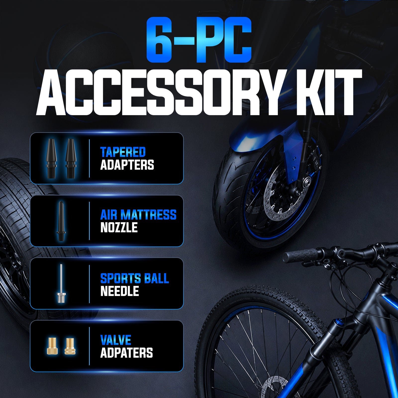 Auto Joe X20-AIR six-piece adapter kit