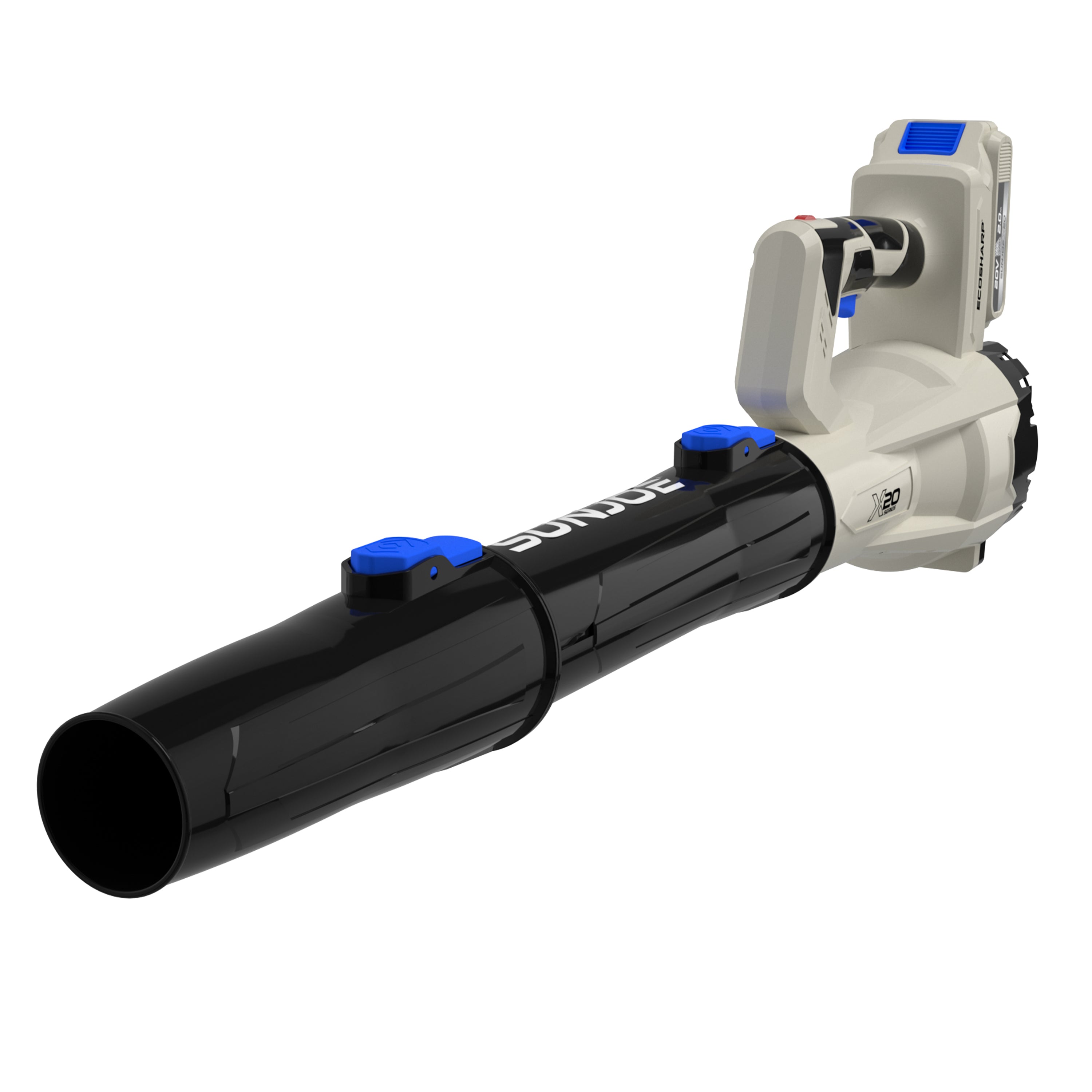 Sun Joe 20-Volt ECOSHARP Cordless X20 Compact Leaf Blower | 400 CFM | W/ 2 x 2000 mAh Batteries (2.0-Amp) + Charger