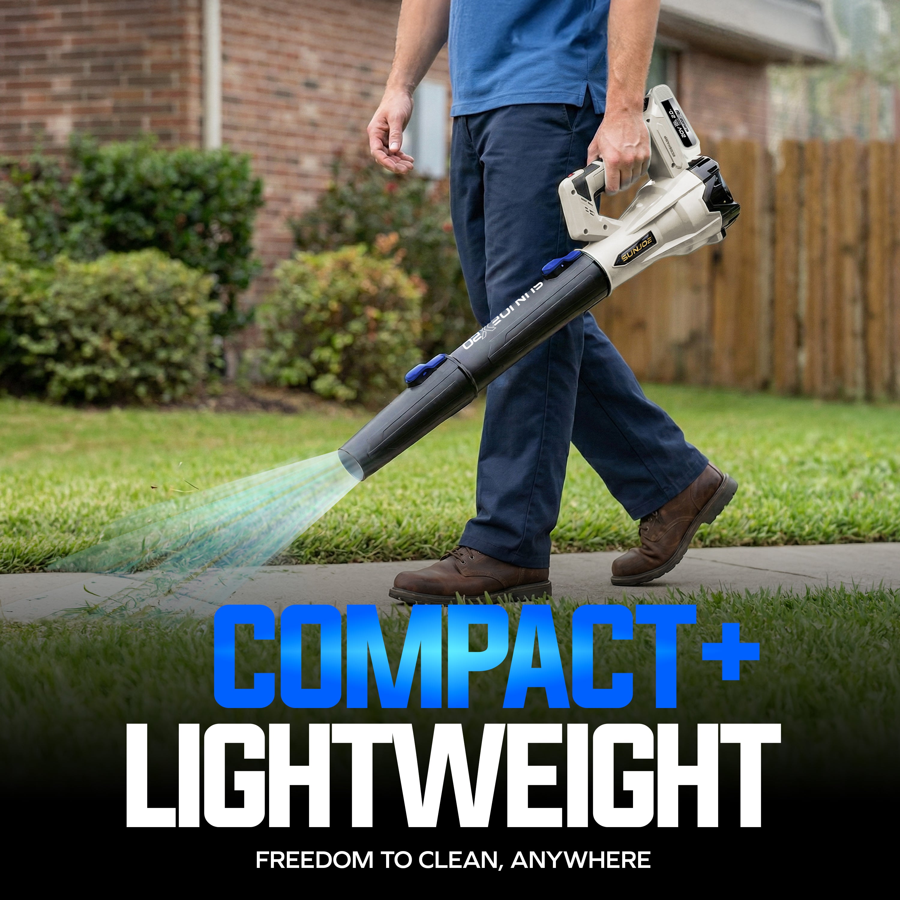 Sun Joe 20-Volt ECOSHARP Cordless X20 Compact Multi-Purpose Blower | 400 CFM | W/ 2 x 2000 mAh Batteries (2.0-Amp) + Charger