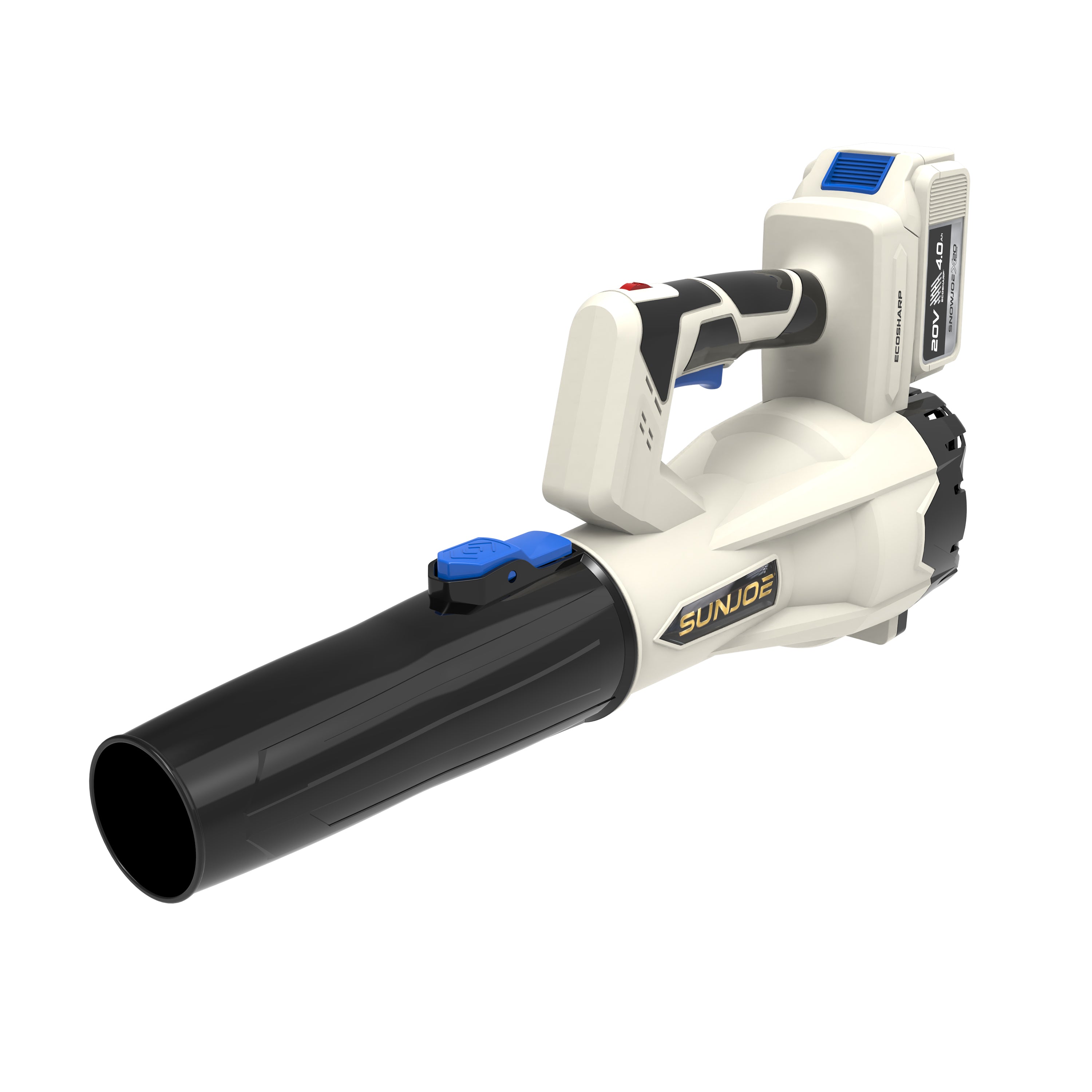 Sun Joe 20-Volt ECOSHARP Cordless X20 Compact Multi-Purpose Blower | 400 CFM | W/ 4000 mAh Battery (4.0-Amp) + Charger