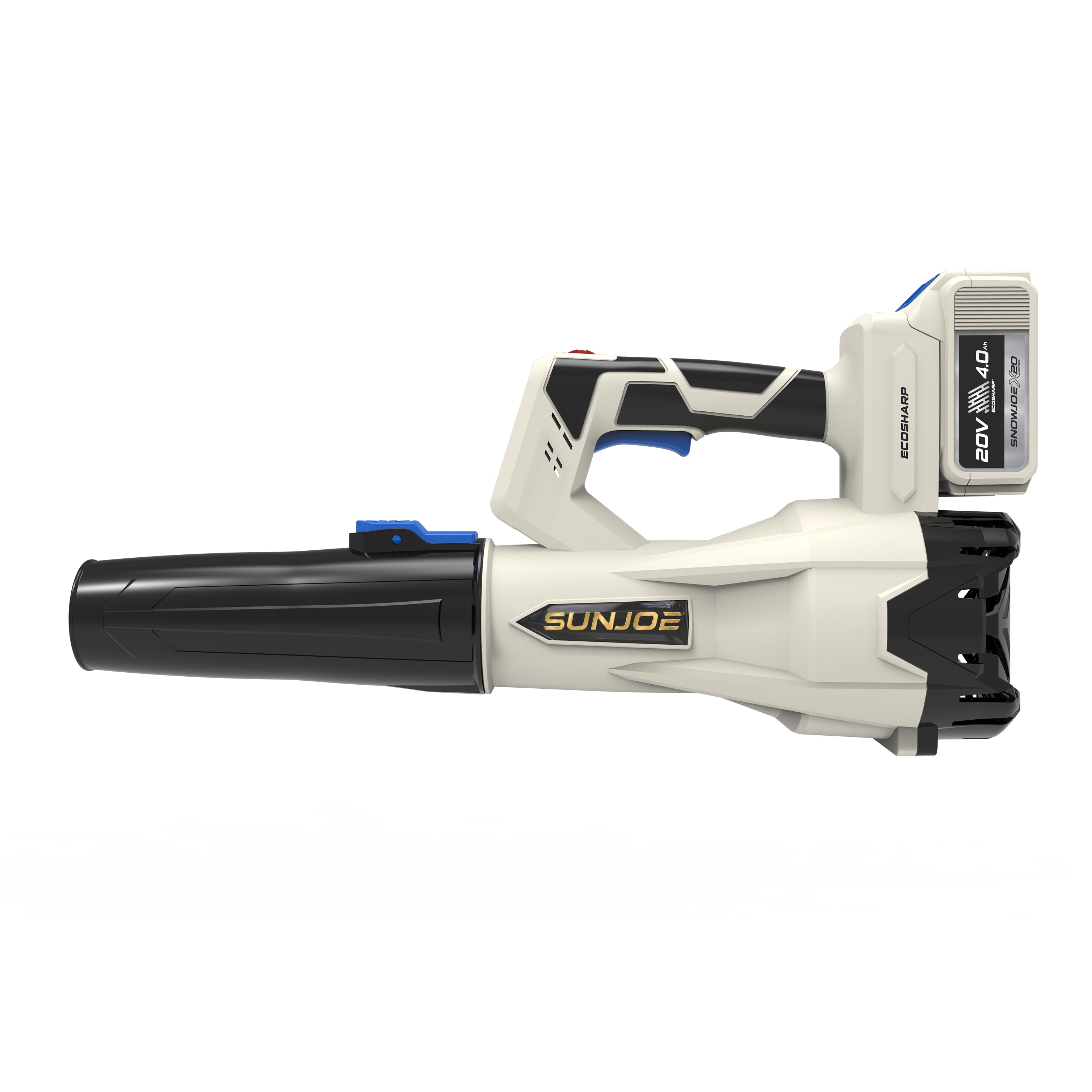 Sun Joe 20-Volt ECOSHARP Cordless X20 Compact Multi-Purpose Blower | 400 CFM | W/ 4000 mAh Battery (4.0-Amp) + Charger