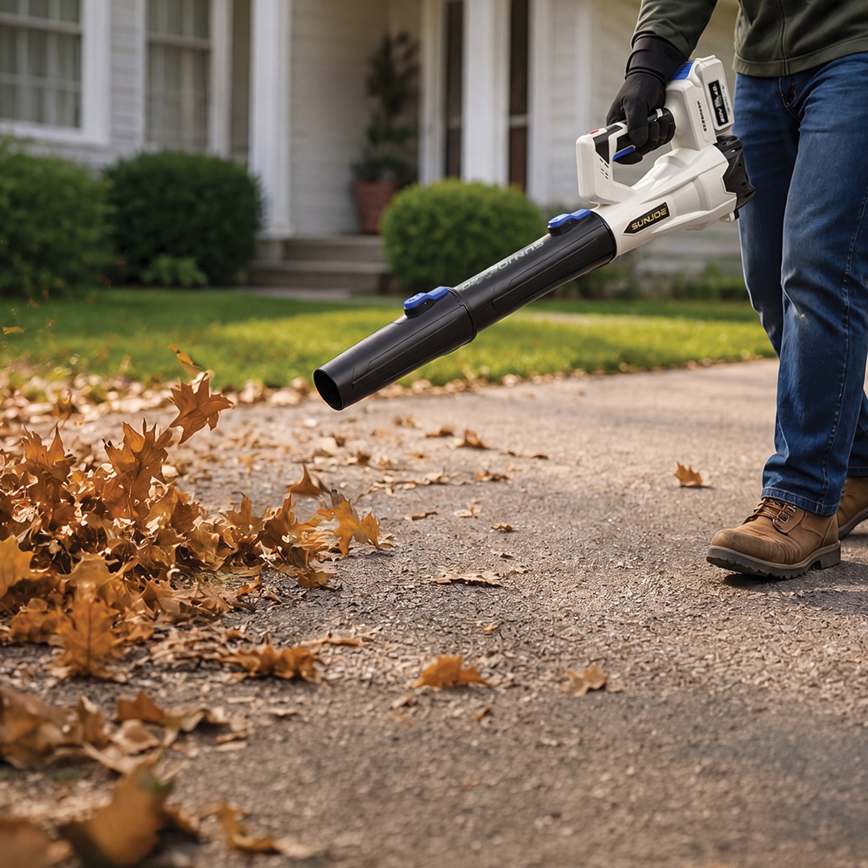 Sun Joe 20-Volt ECOSHARP Cordless X20 Compact Multi-Purpose Blower | 400 CFM | W/ 4000 mAh Battery (4.0-Amp) + Charger