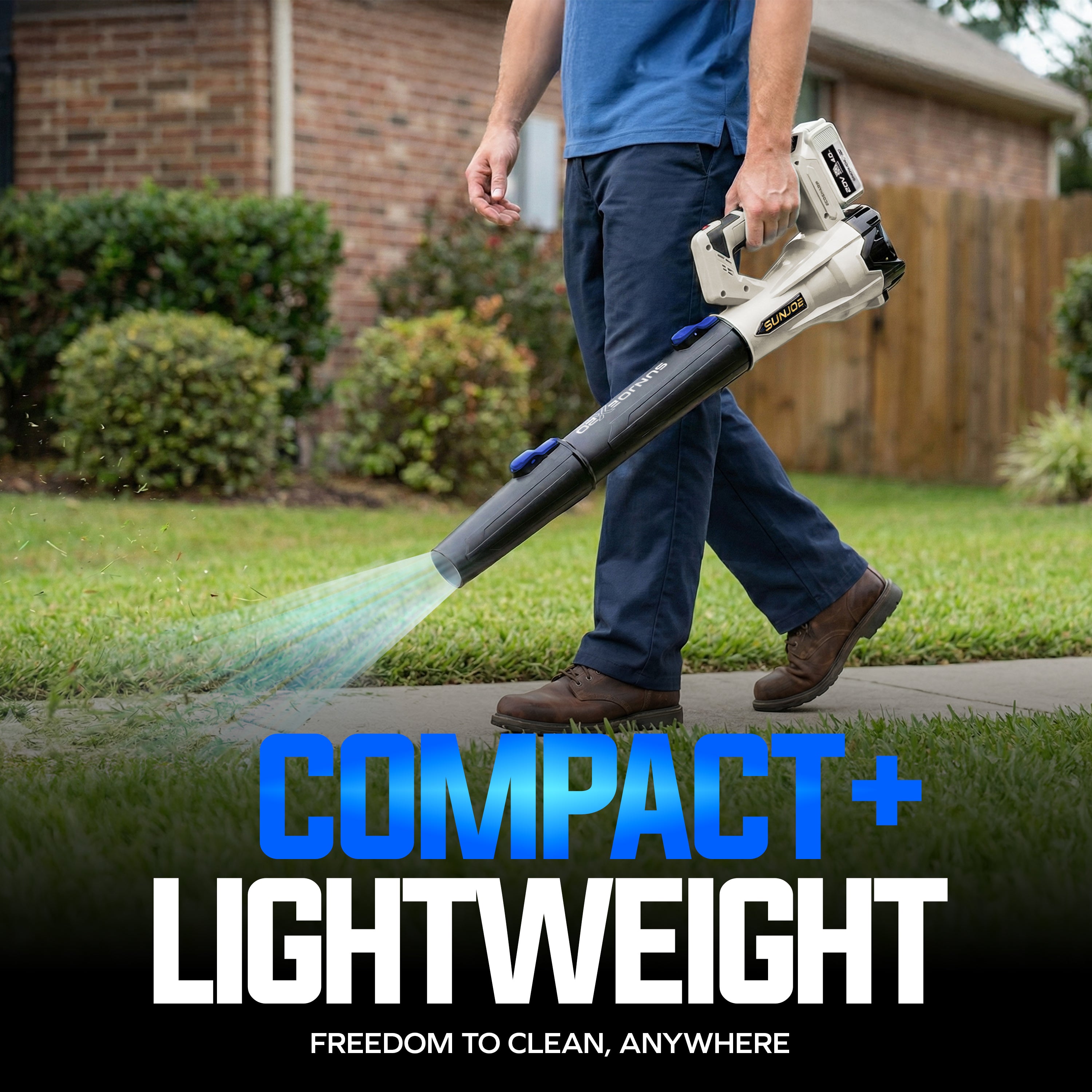 Sun Joe 20-Volt ECOSHARP Cordless X20 Compact Multi-Purpose Blower | 400 CFM | W/ 4000 mAh Battery (4.0-Amp) + Charger