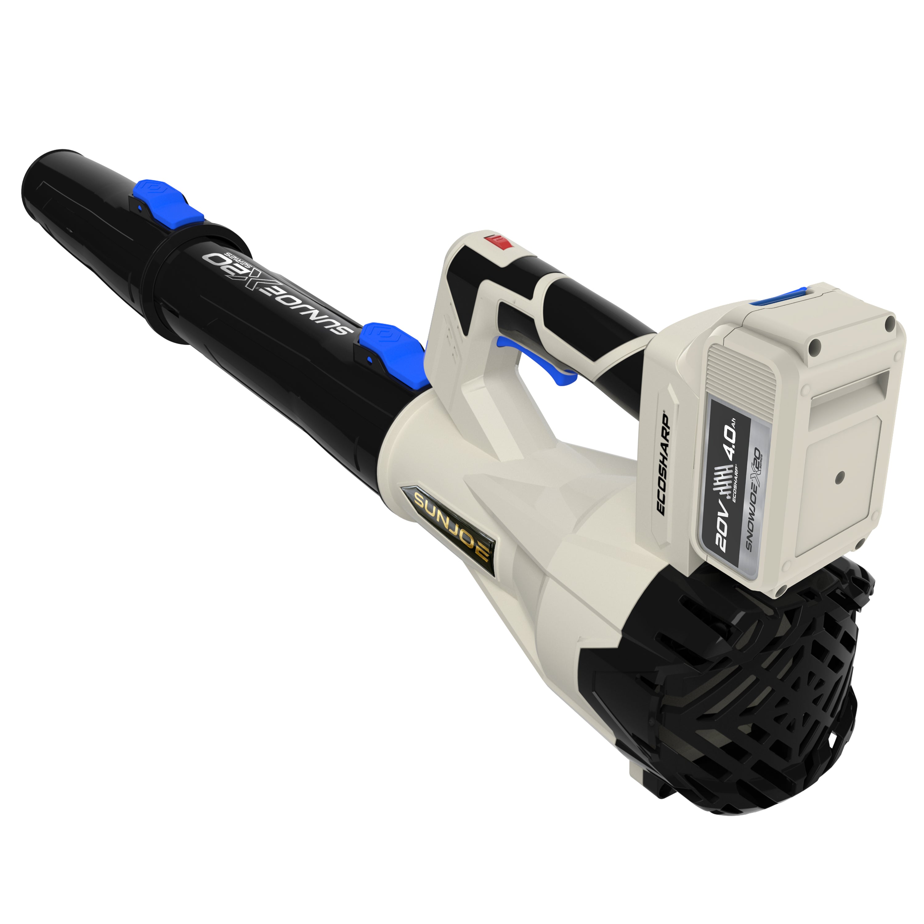 Sun Joe 20-Volt ECOSHARP Cordless X20 Compact Multi-Purpose Blower | 400 CFM | W/ 4000 mAh Battery (4.0-Amp) + Charger