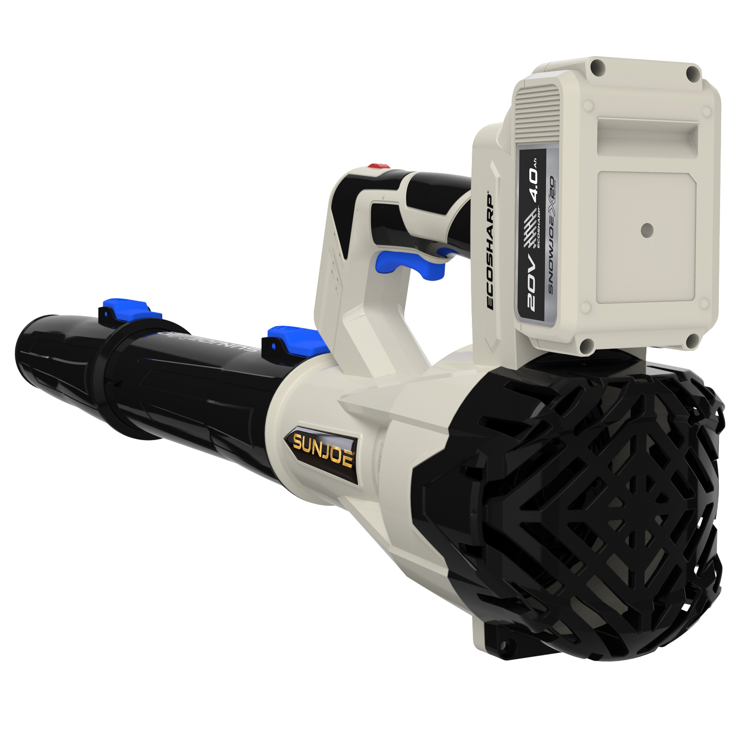 Sun Joe 20-Volt ECOSHARP Cordless X20 Compact Multi-Purpose Blower | 400 CFM | W/ 4000 mAh Battery (4.0-Amp) + Charger
