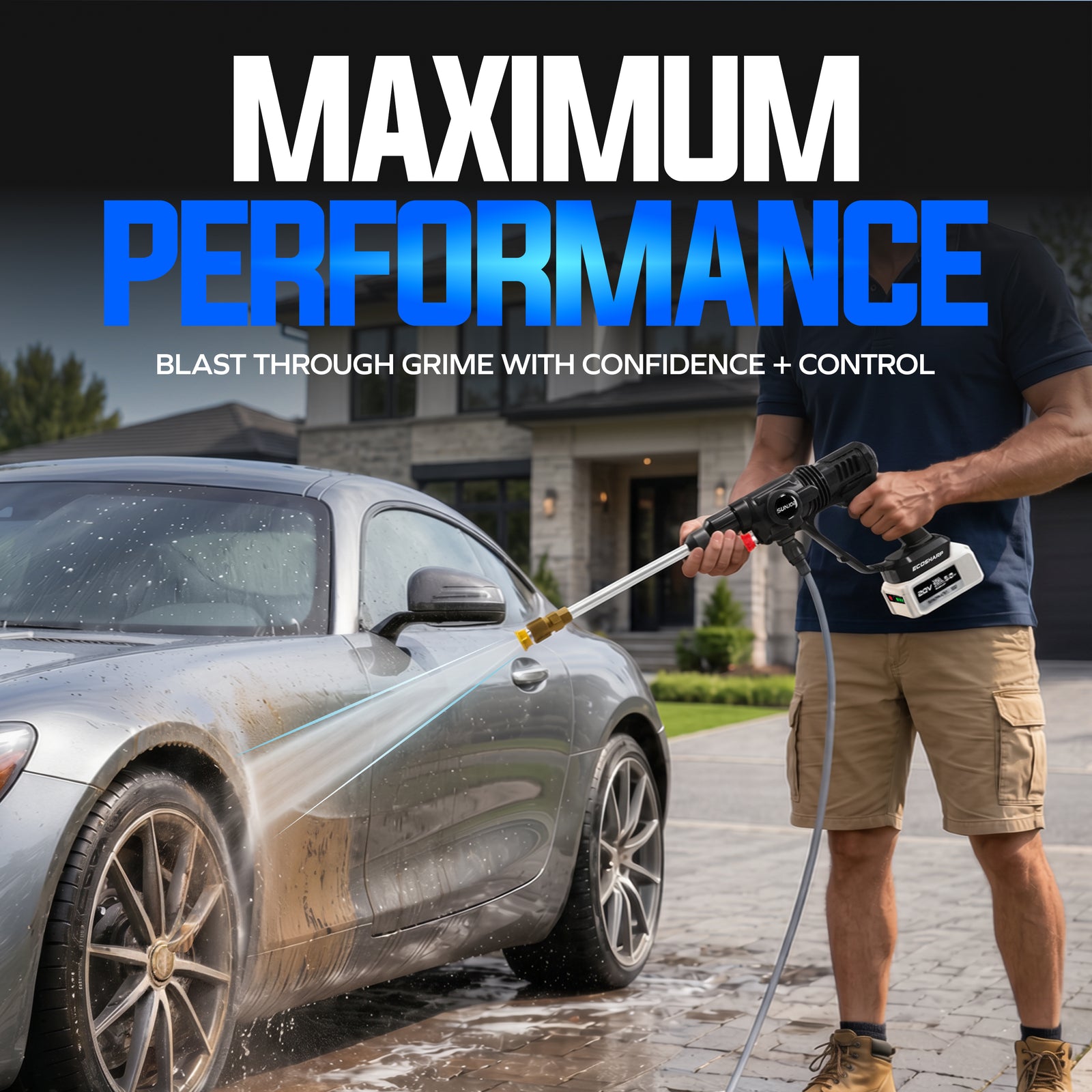 Sun Joe X20-PSC-5A maximum performance feature while cleaning a car