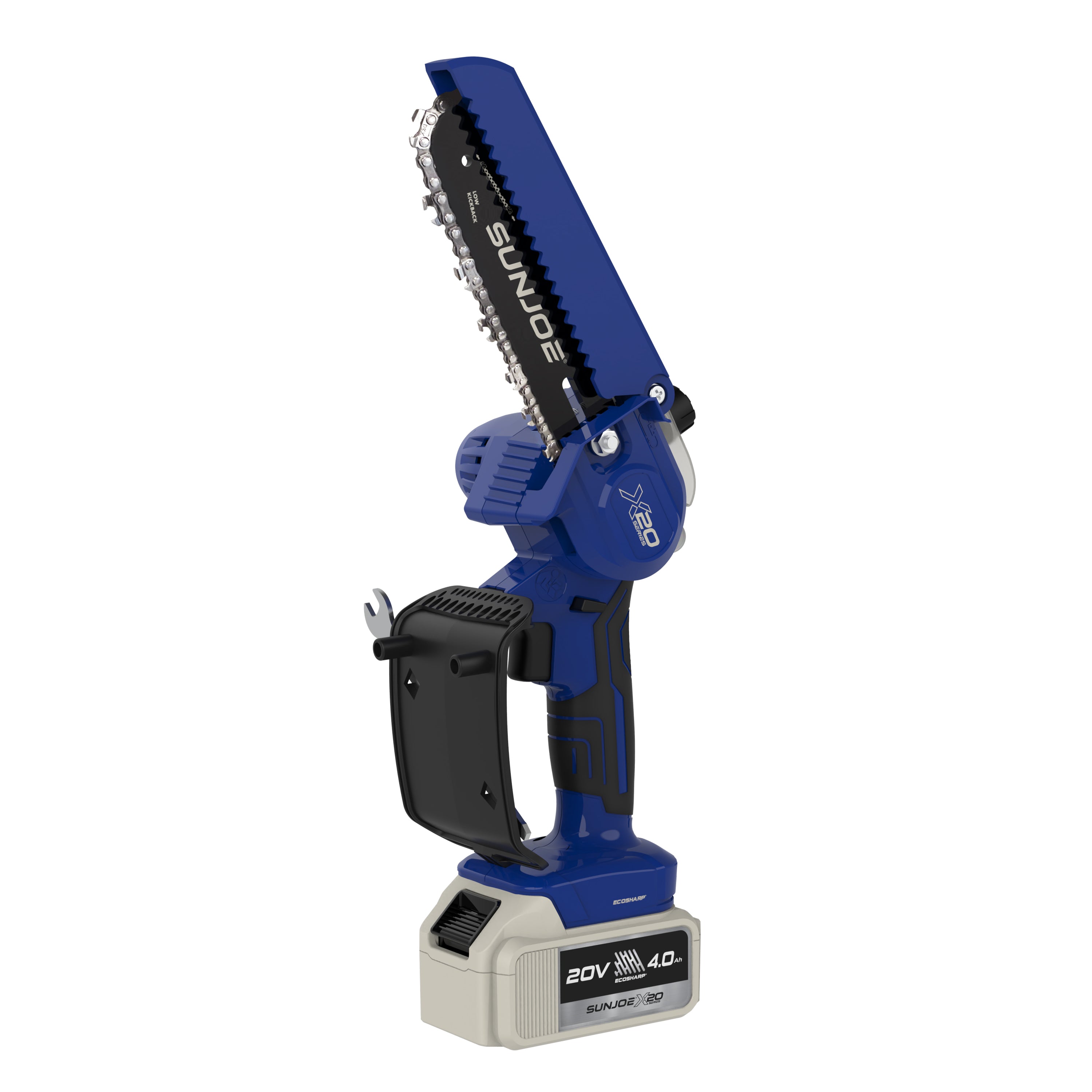 Sun Joe 20-Volt ECOSHARP Cordless X20 Handheld Pruning Saw | 6-inch | W/ 4.0-Ah Battery + Charger (Blue)