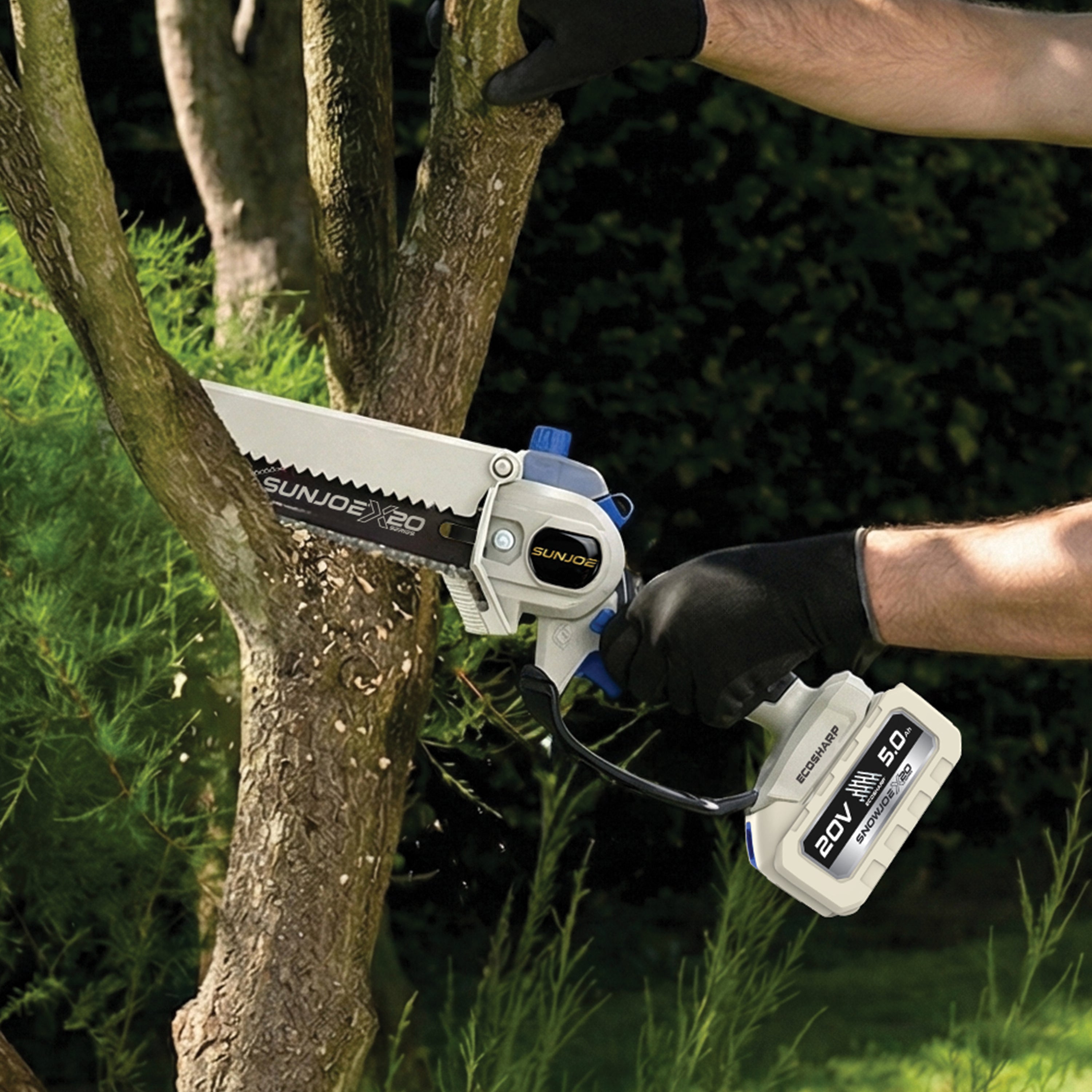 Sun Joe 20-Volt ECOSHARP Cordless X20 Handheld Pruning Saw | 6-inch |