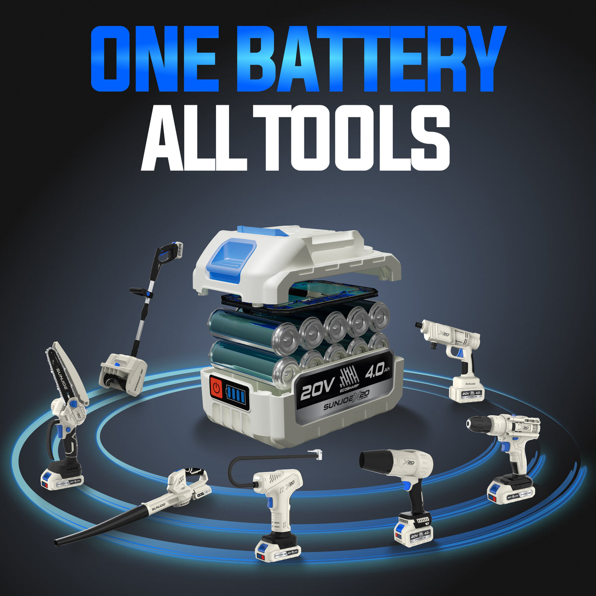 Snow Joe X20-SNOW-4AX2 two-battery runtime feature