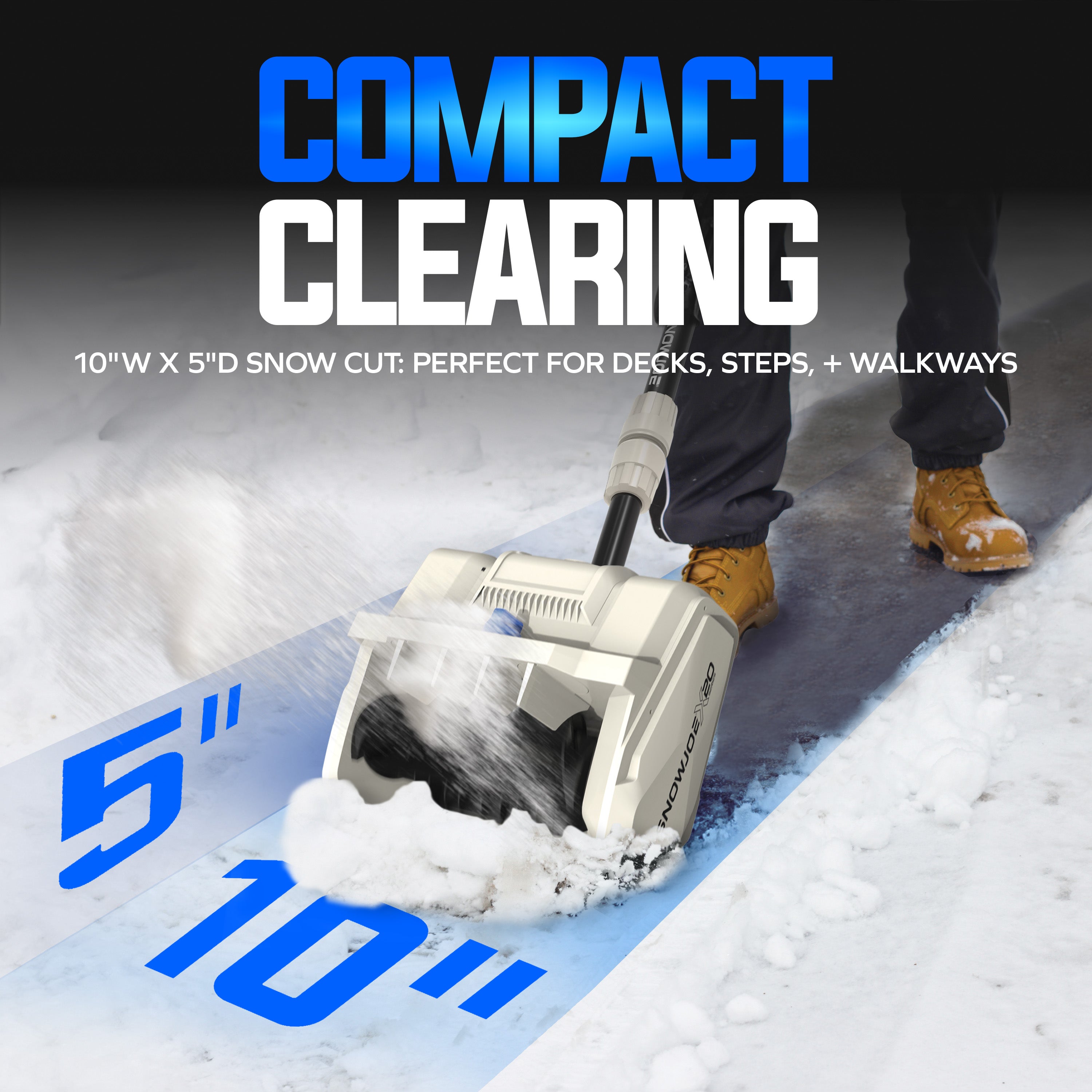 Snow Joe 20-Volt Cordless Snow Shovel Kit | Directional Chute | Brushl