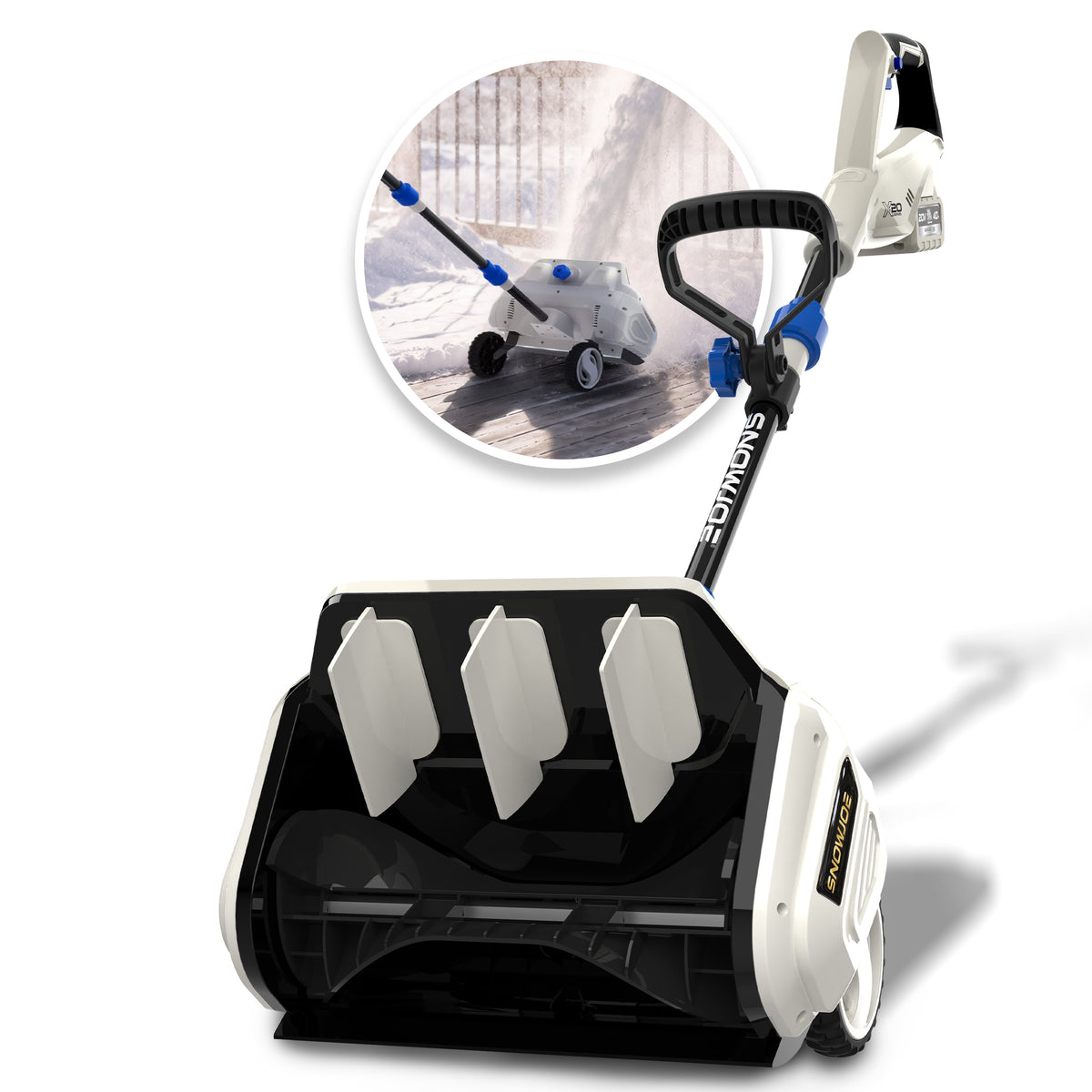 Snow Joe 20-Volt ECOSHARP Cordless Snow Shovel with Wheels | 12-Inch Clearing Width | W/ 4000 mAh Battery (4.0-Amp) + Charger